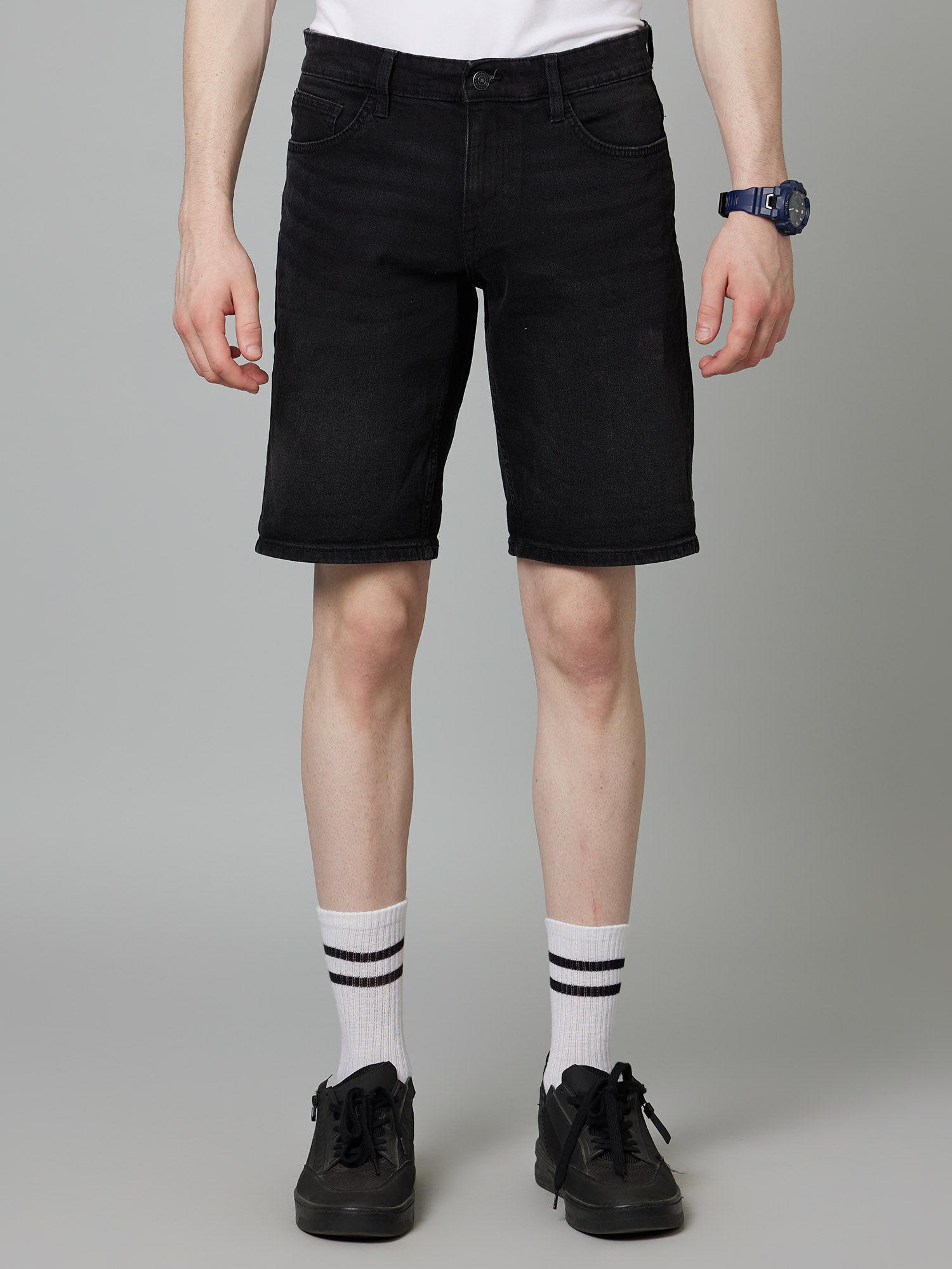 mens-black-denim-bermuda-shorts