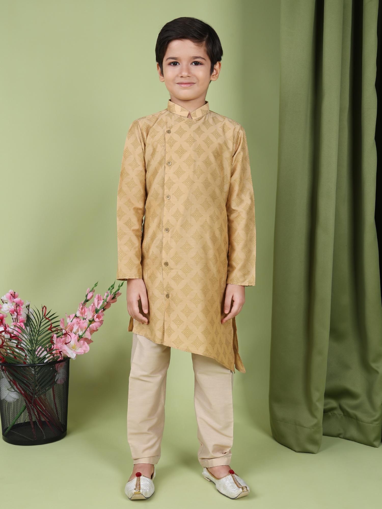 pure-cotton-printed-ethnic-kurta-for-boys---beige