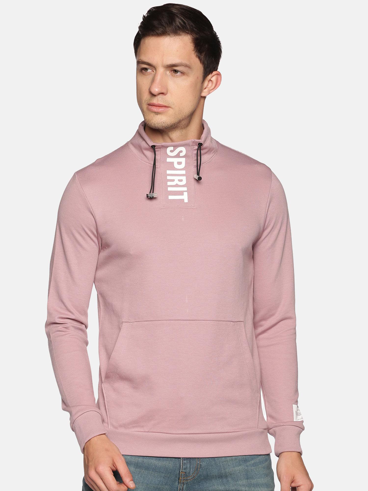 men's-cotton-casual-pink-sweatshirt