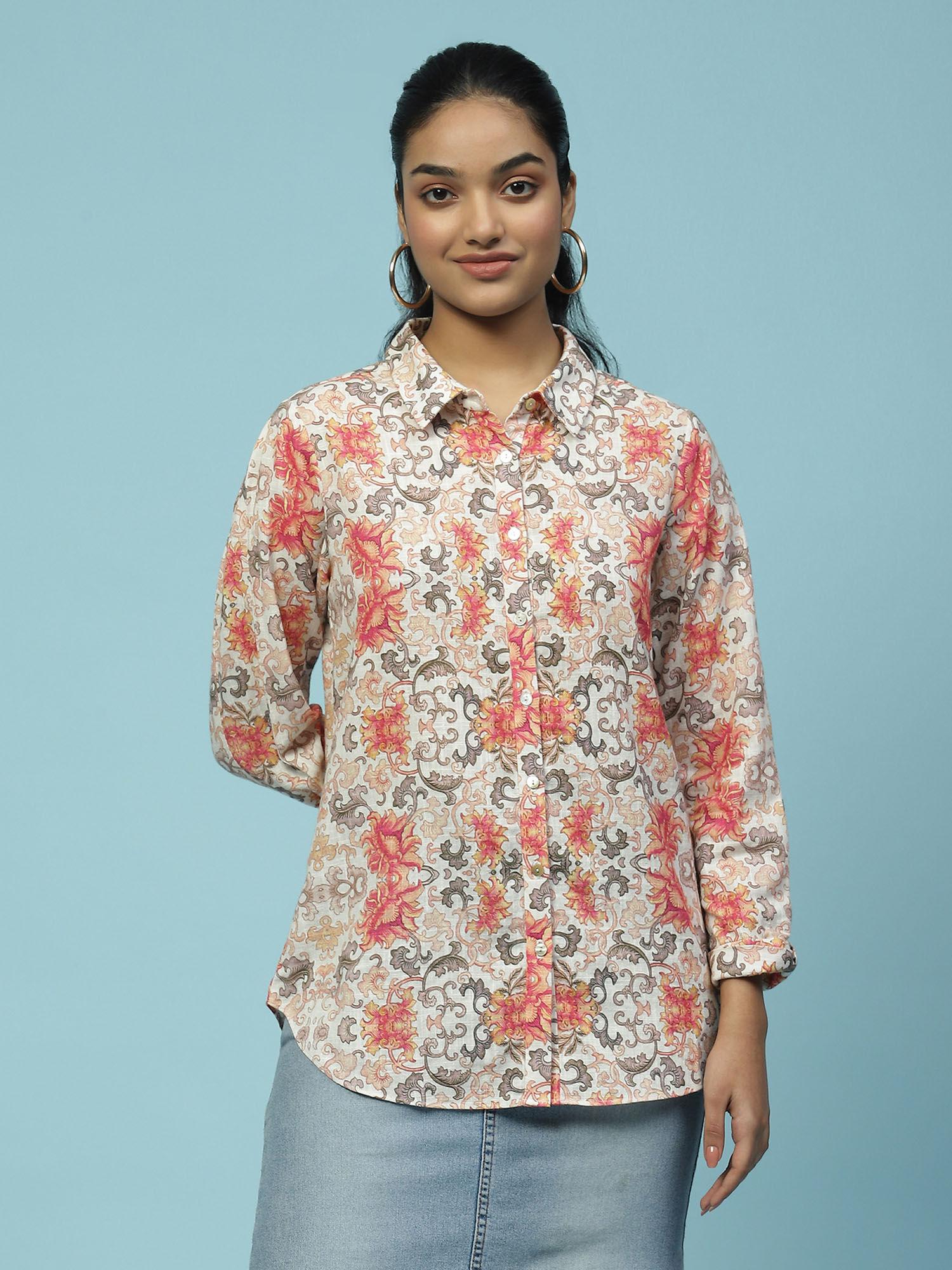 ecru-floral-print-shirt