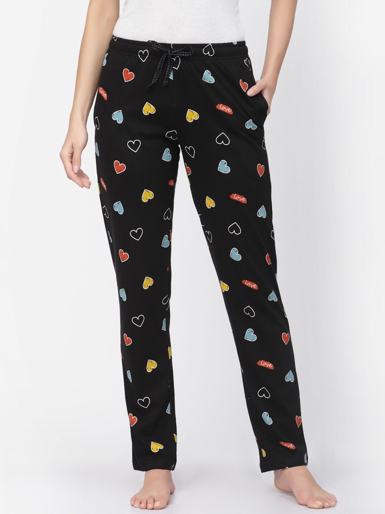 womens-printed-regular-black-cotton-pyjama