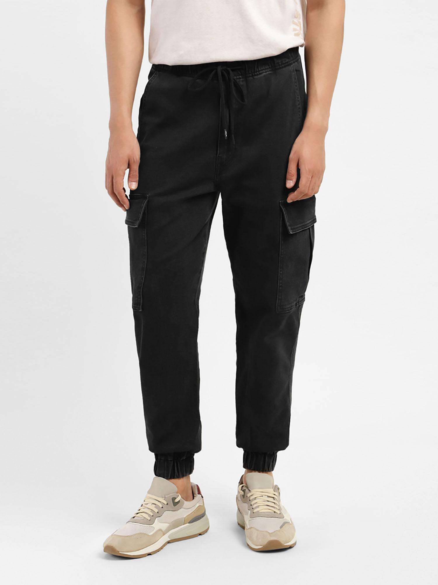 men's-black-jogger-fit-trousers