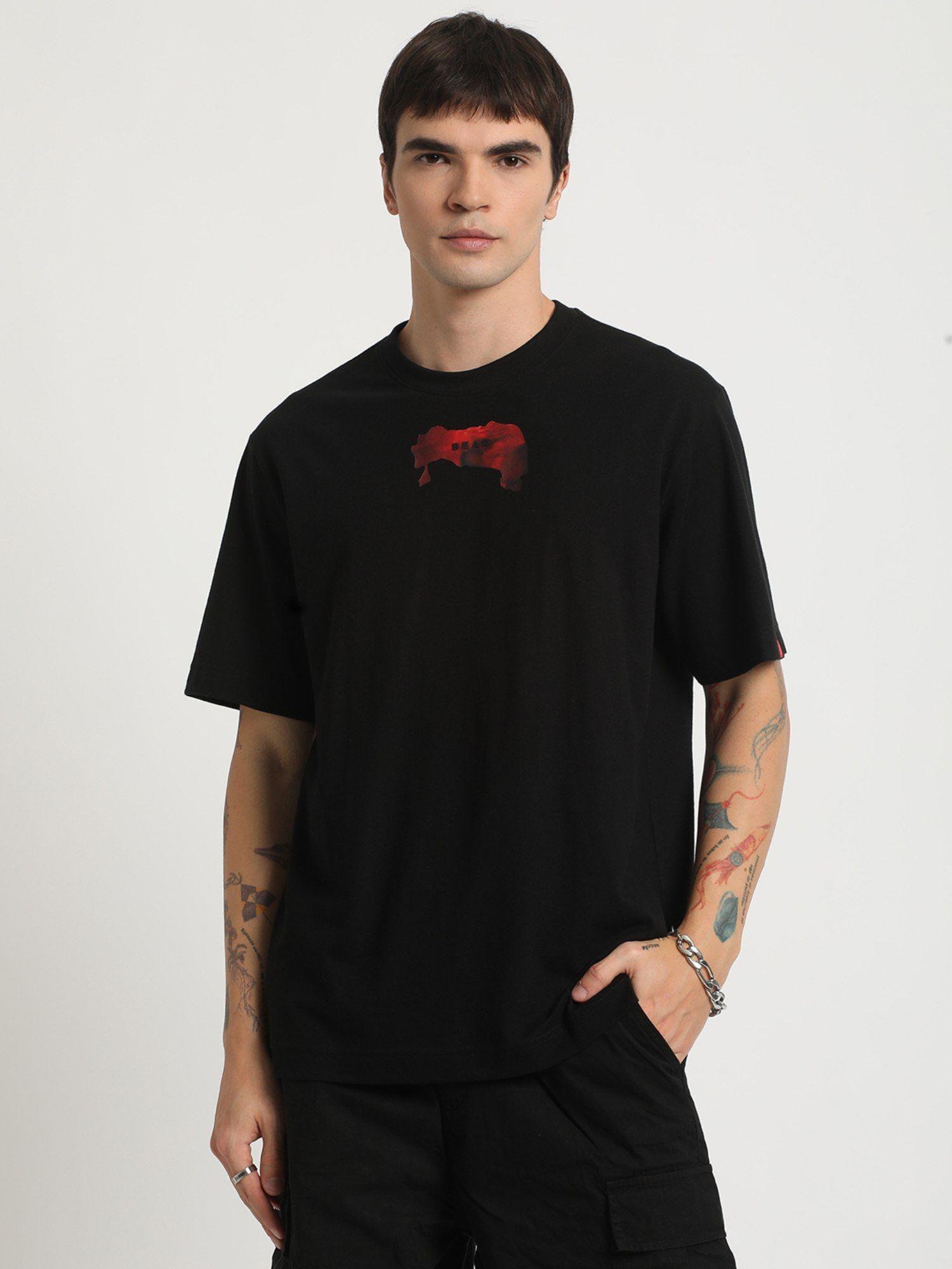 men-black-printed-slim-fit-crew-neck-t-shirt
