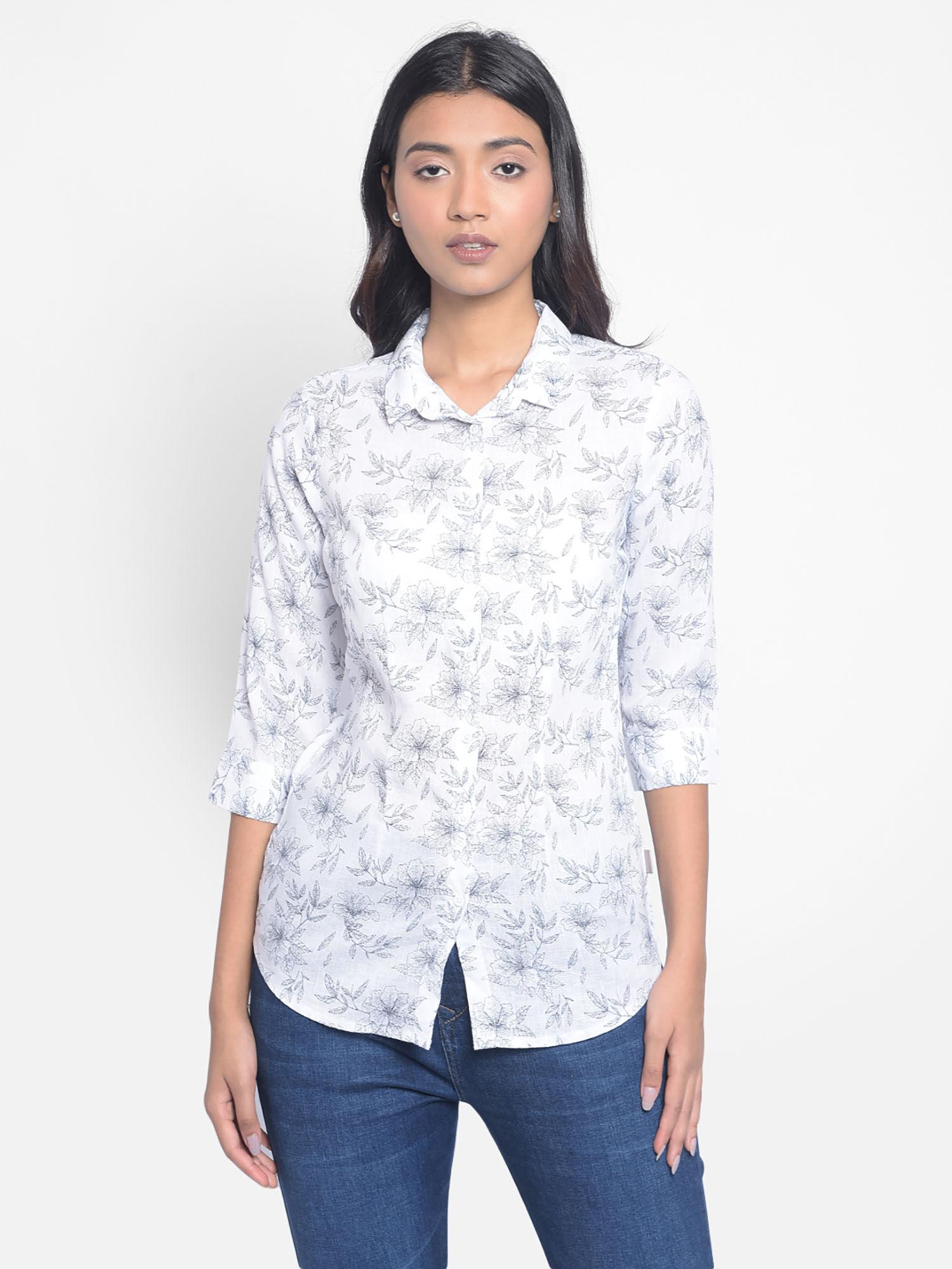 womens-white-floral-shirt