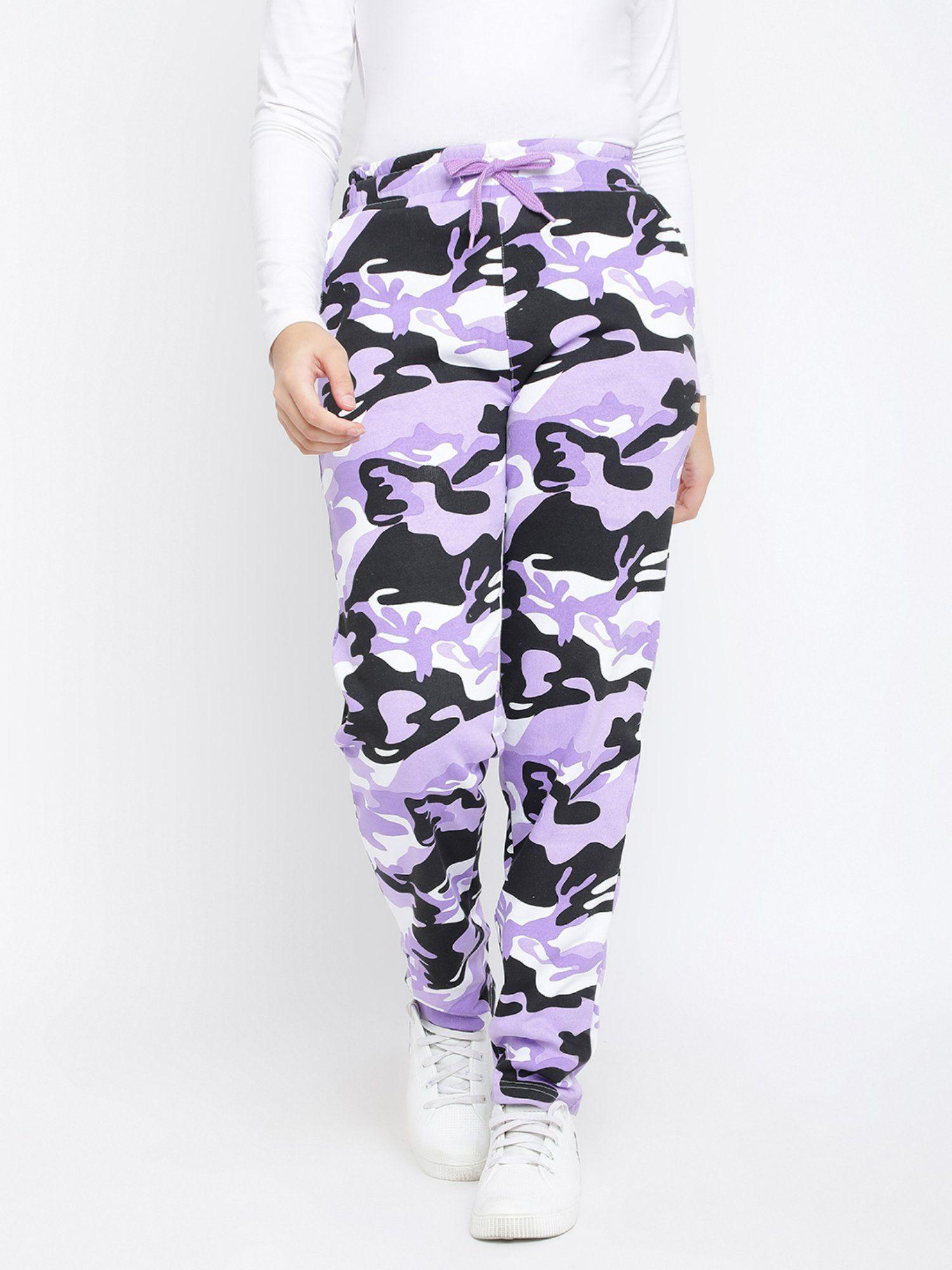 girls-camouflage-cotton-fleece-trackpants-purple