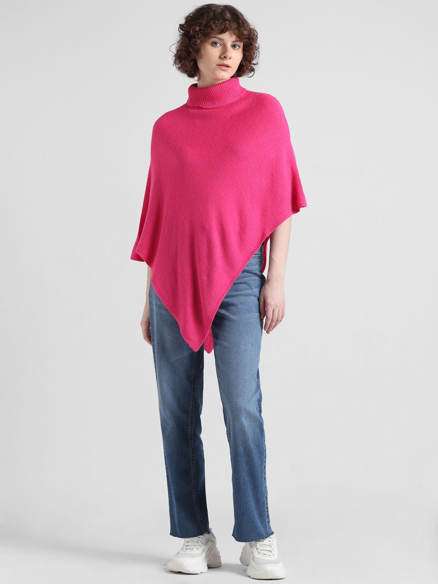 pink-fine-knit-poncho