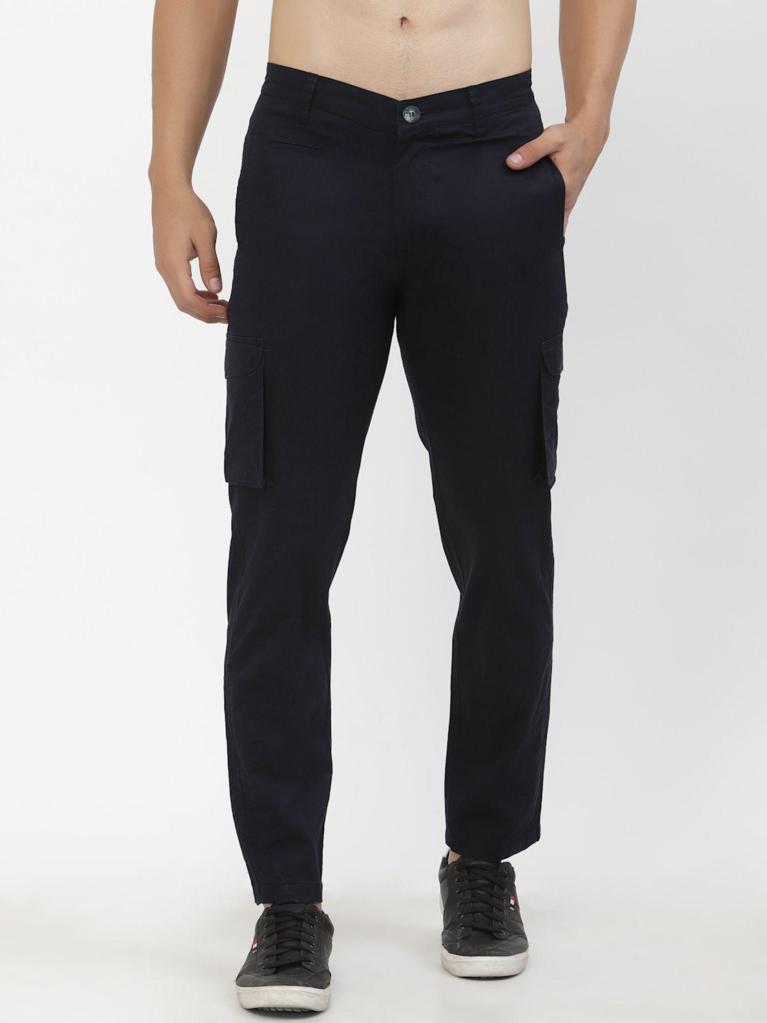 casual-cargo-trousers-for-men---navy-blue