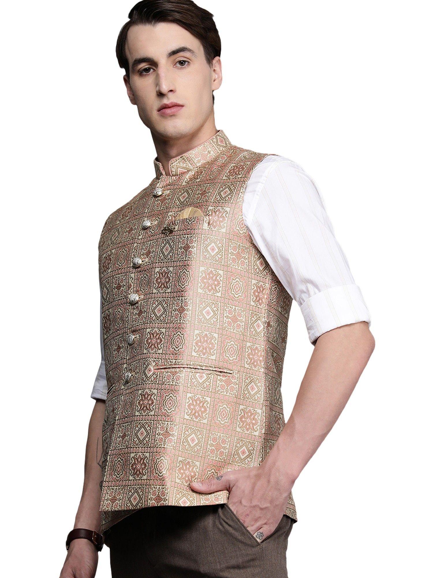 mens-multicolor-art-silk-festive-wear-nehru-jacket