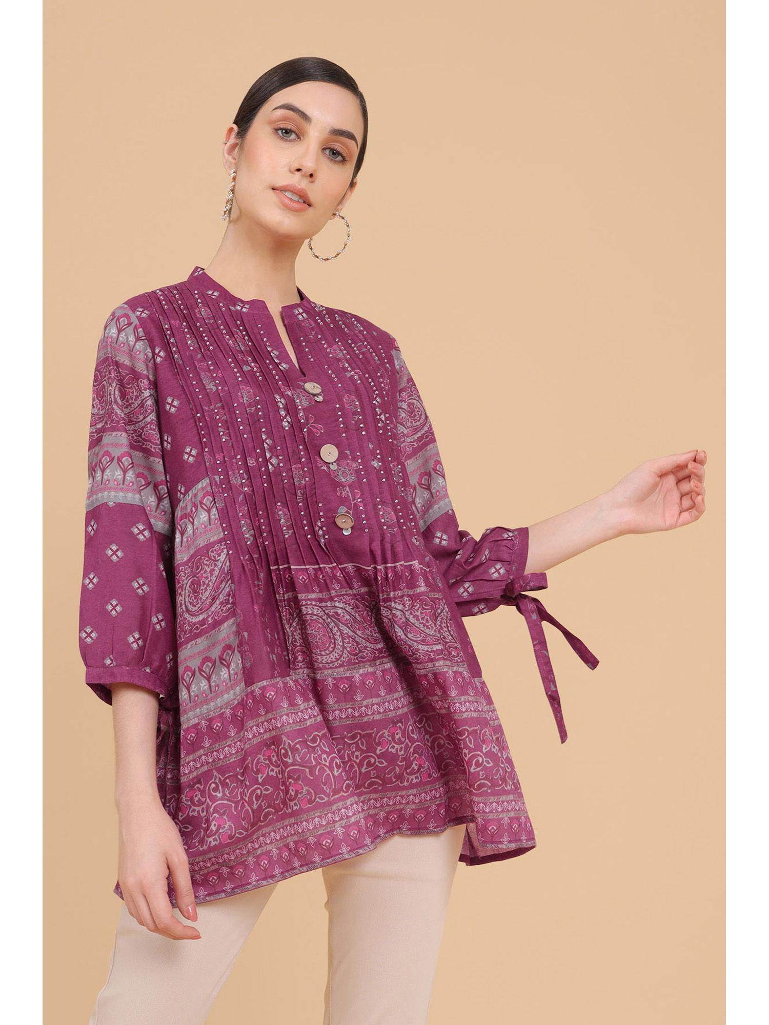 purple-muslin-printed-tunic