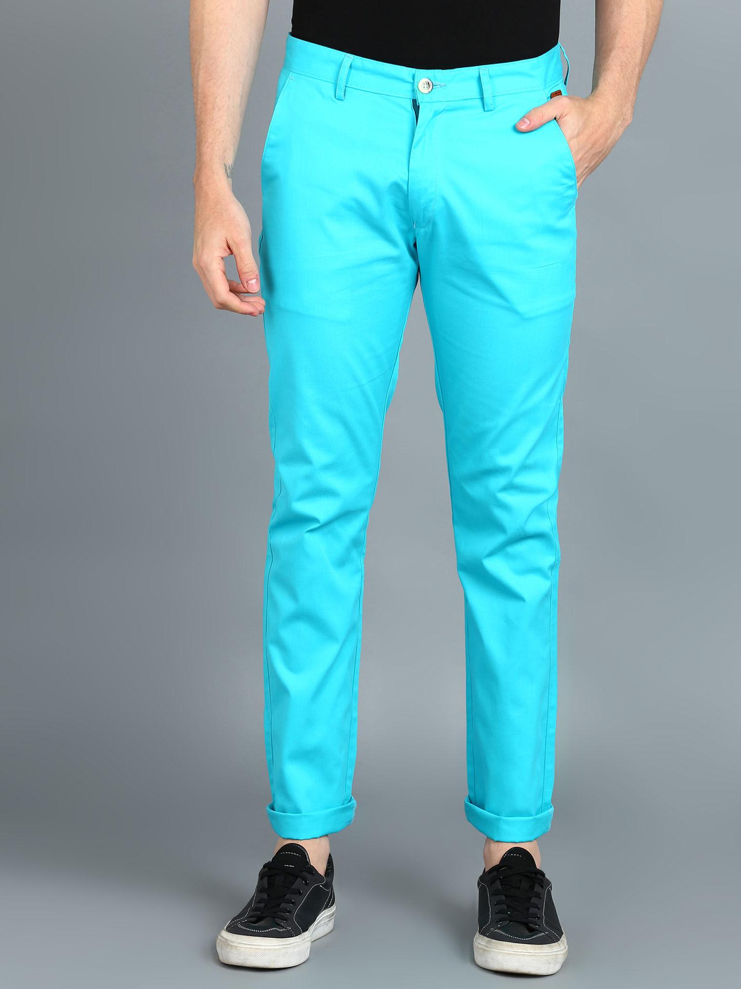 men-aqua-blue-cotton-slim-fit-casual-chinos-trousers
