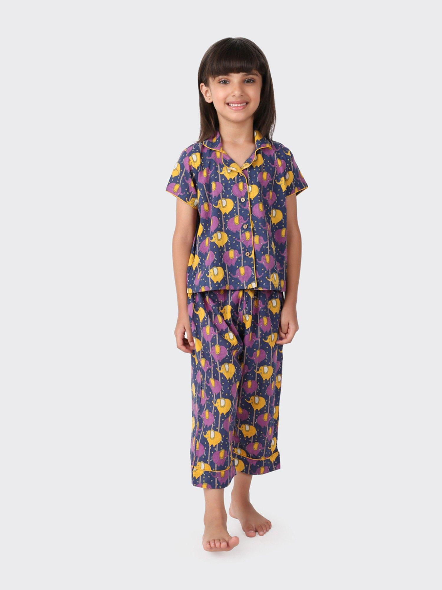 purple-cotton-printed-girls-pyjamas-(set-of-2)