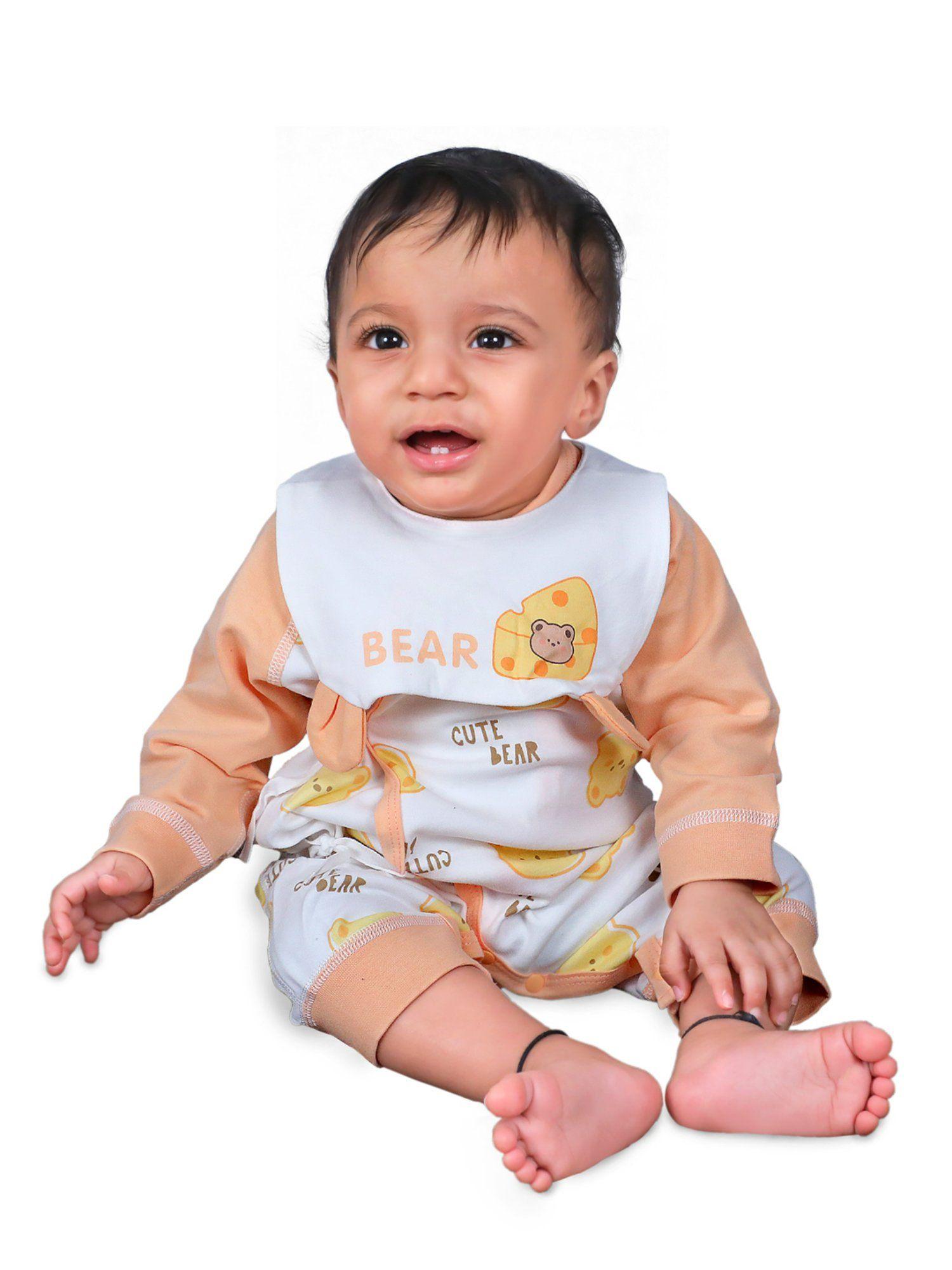 cute-bear-body-suit-with-snap-buttons-tie-knot-and-matching-bib-(set-of-2)