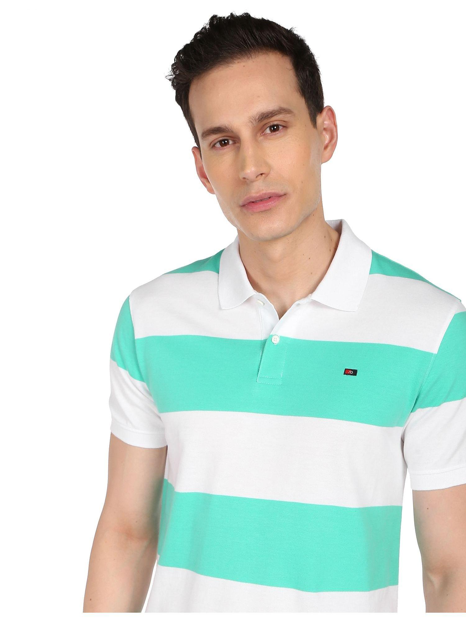 men-aqua-horizontal-striped-pique-polo-shirt