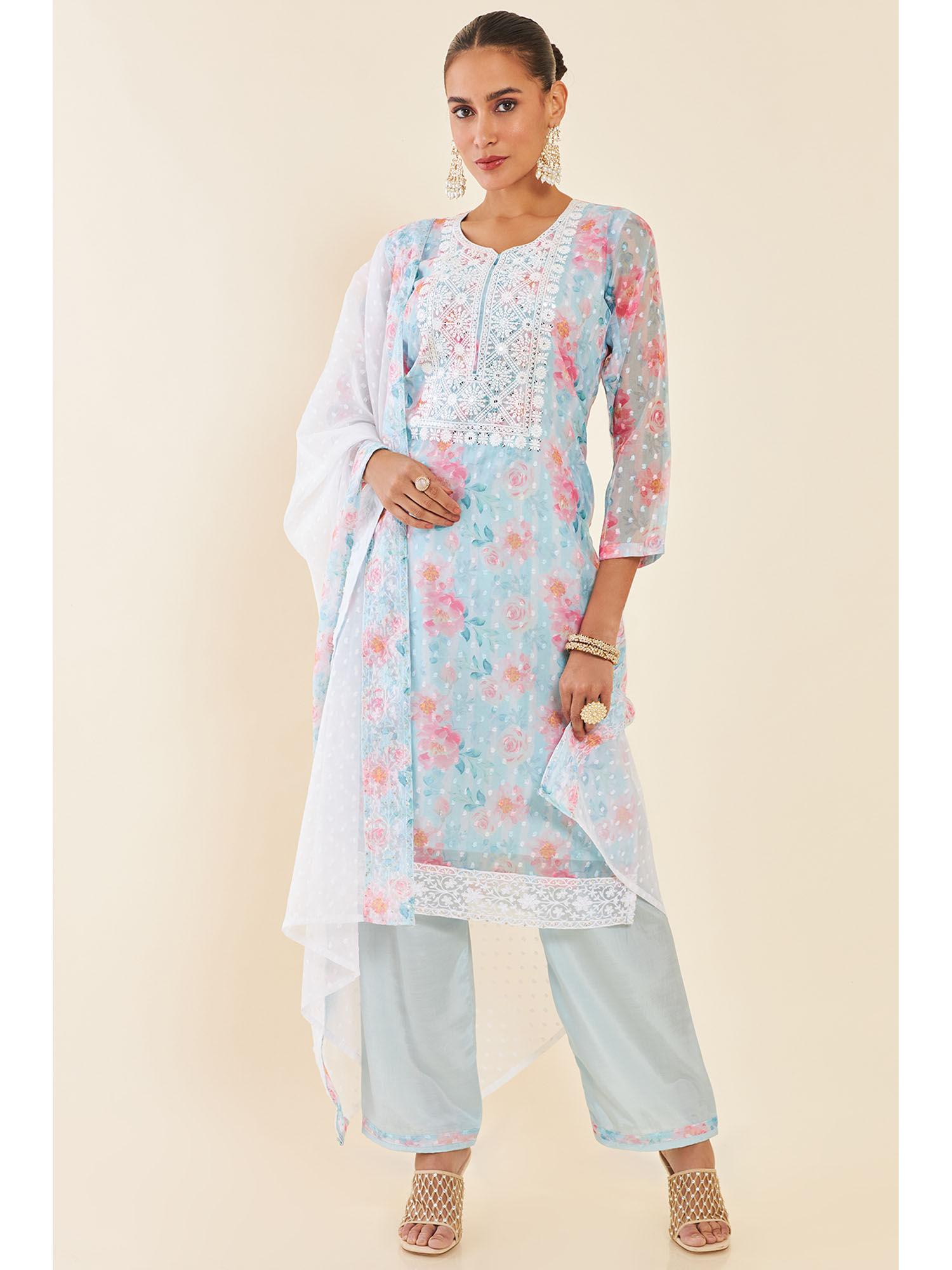 powder-blue-floral-printed-organza-unstitched-dress-material-with-sequins-(set-of-3)