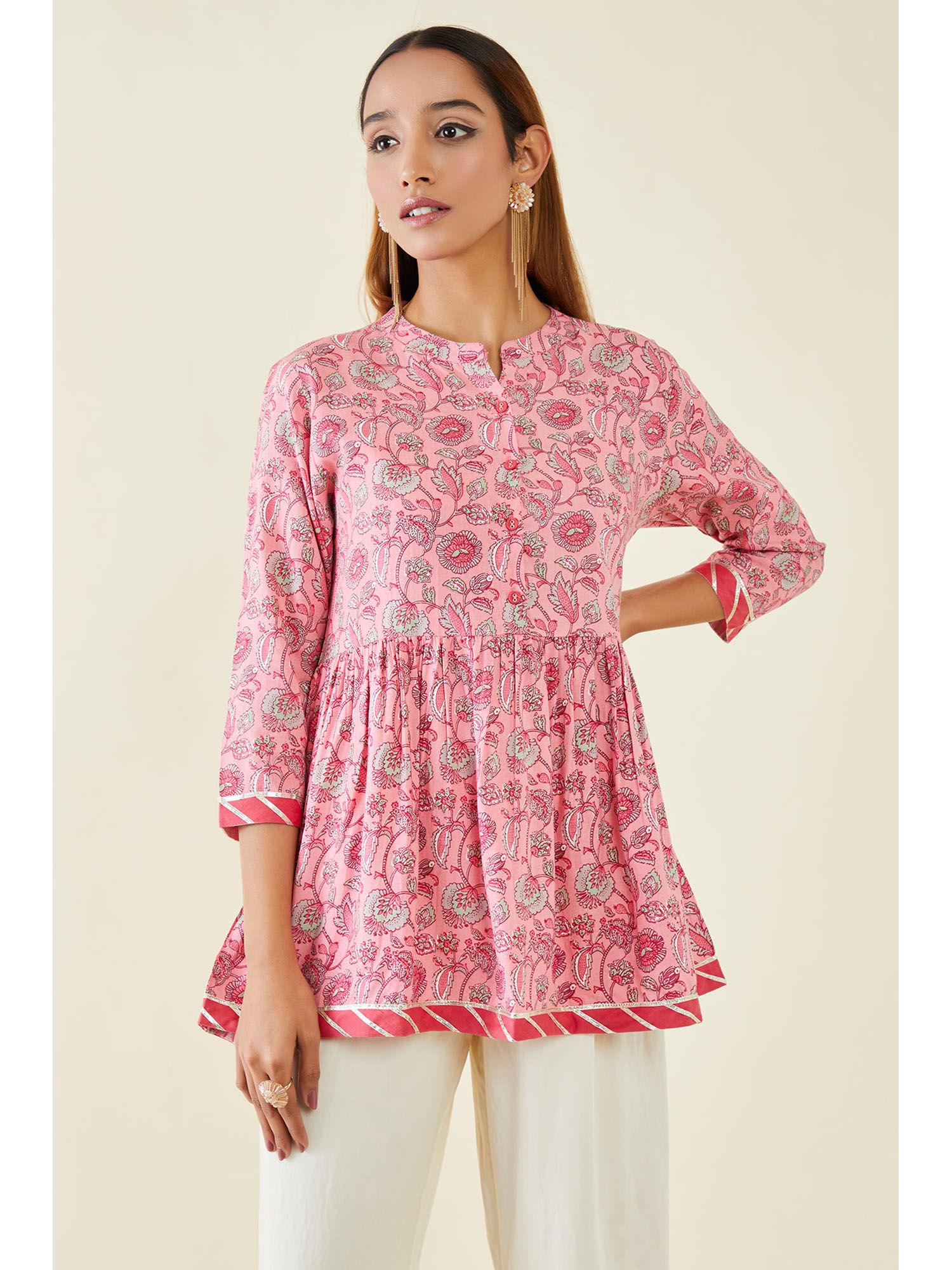 women-pink-rayon-floral-tunic