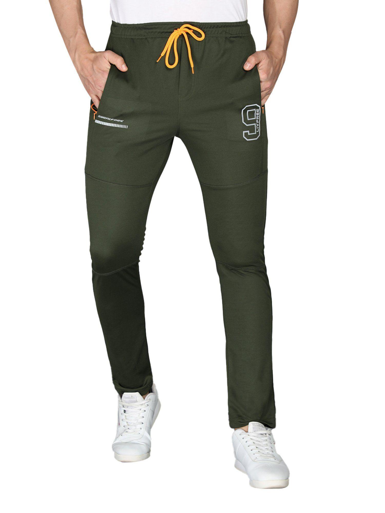 men-olive-regular-fit-zipped-pocket-track-pants