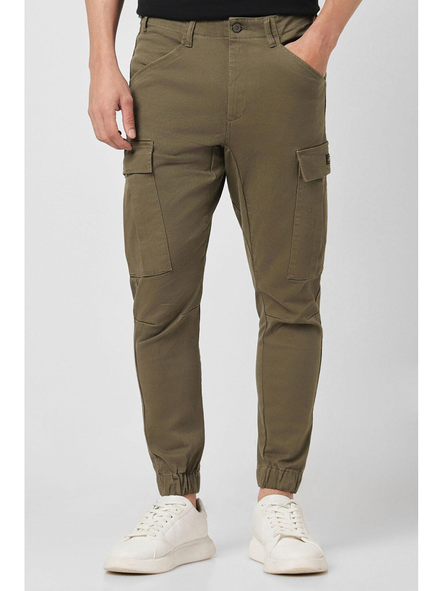 men-olive-solid-casual-jogger-pants