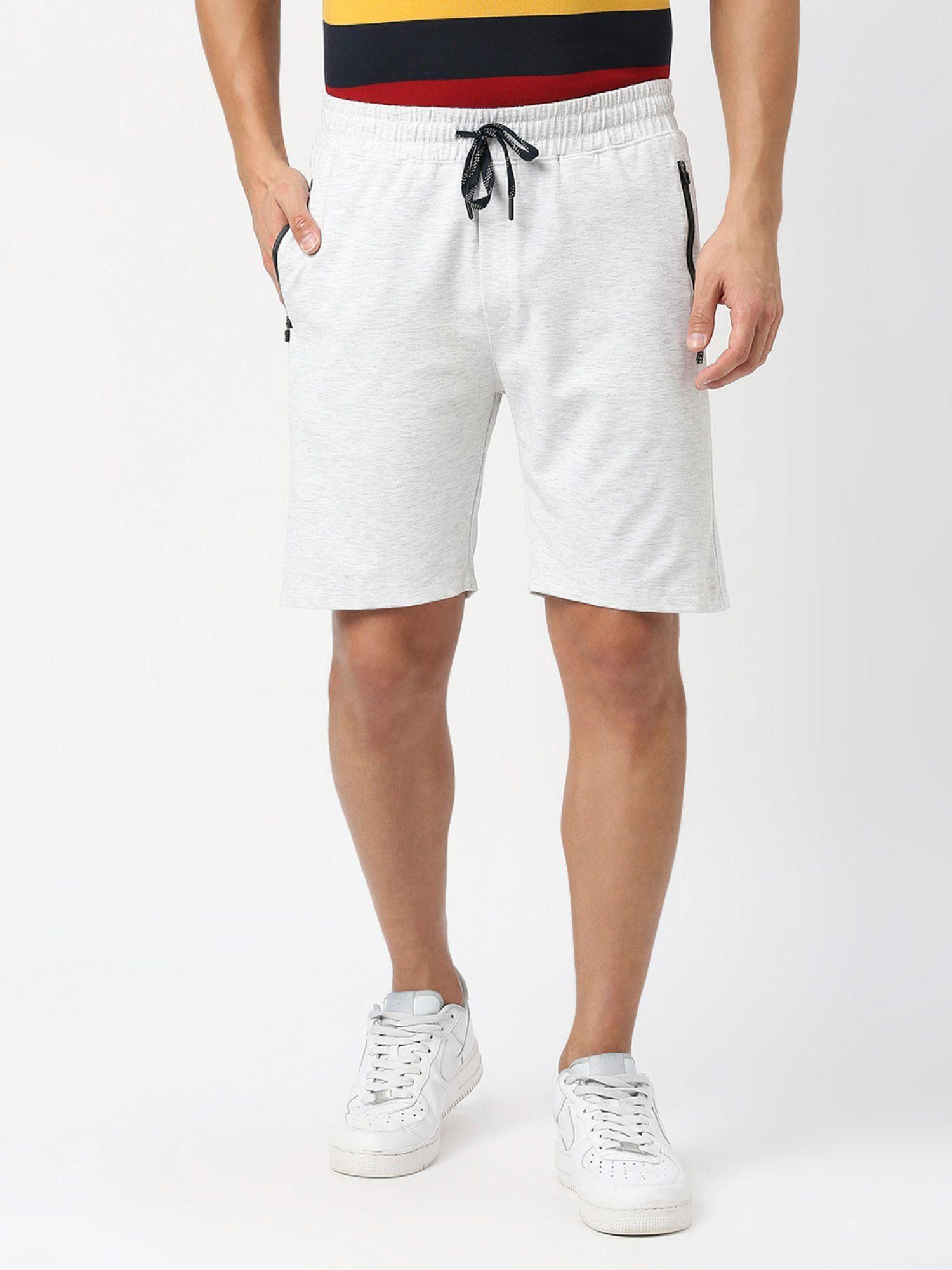 ecru-tencel-lycra-shorts-with-zipped-pocket