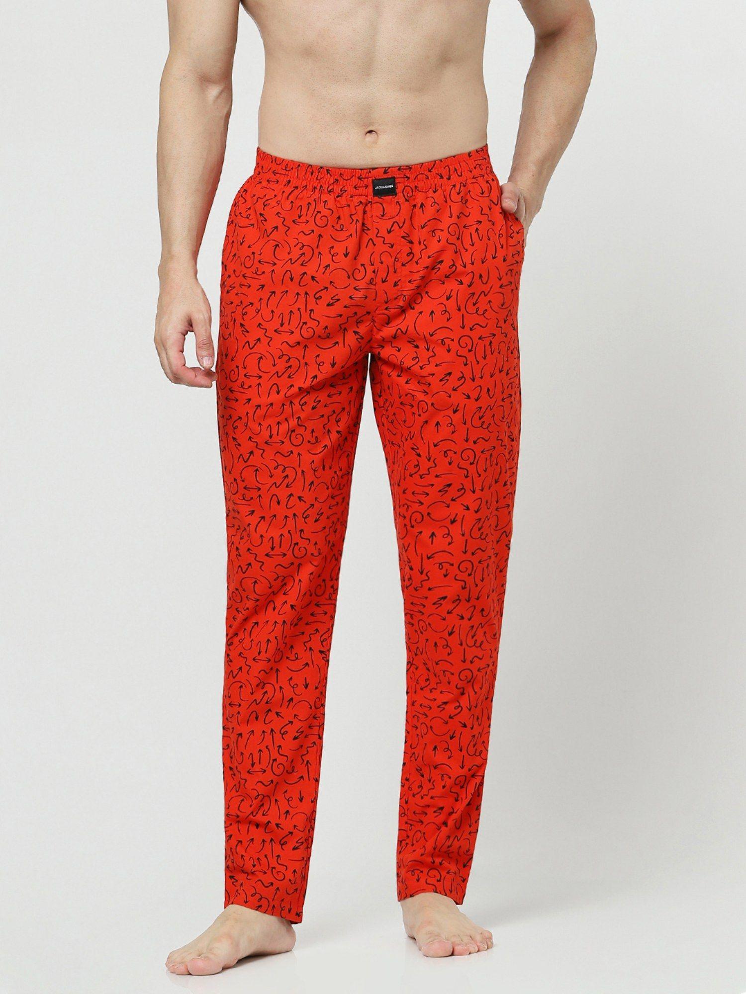 red-printed-pyjamas