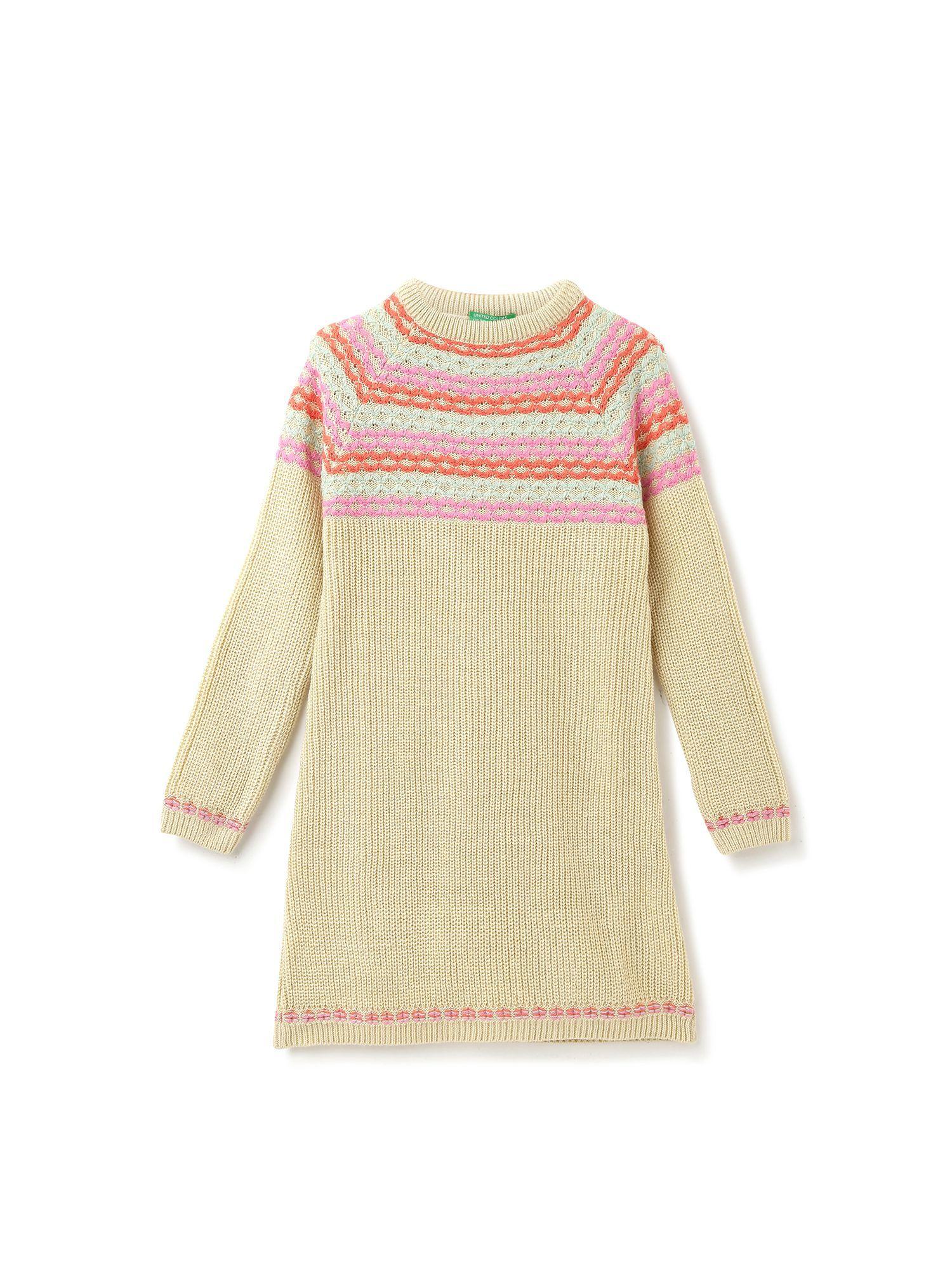 girls-beige-knitted-round-neck-sweater