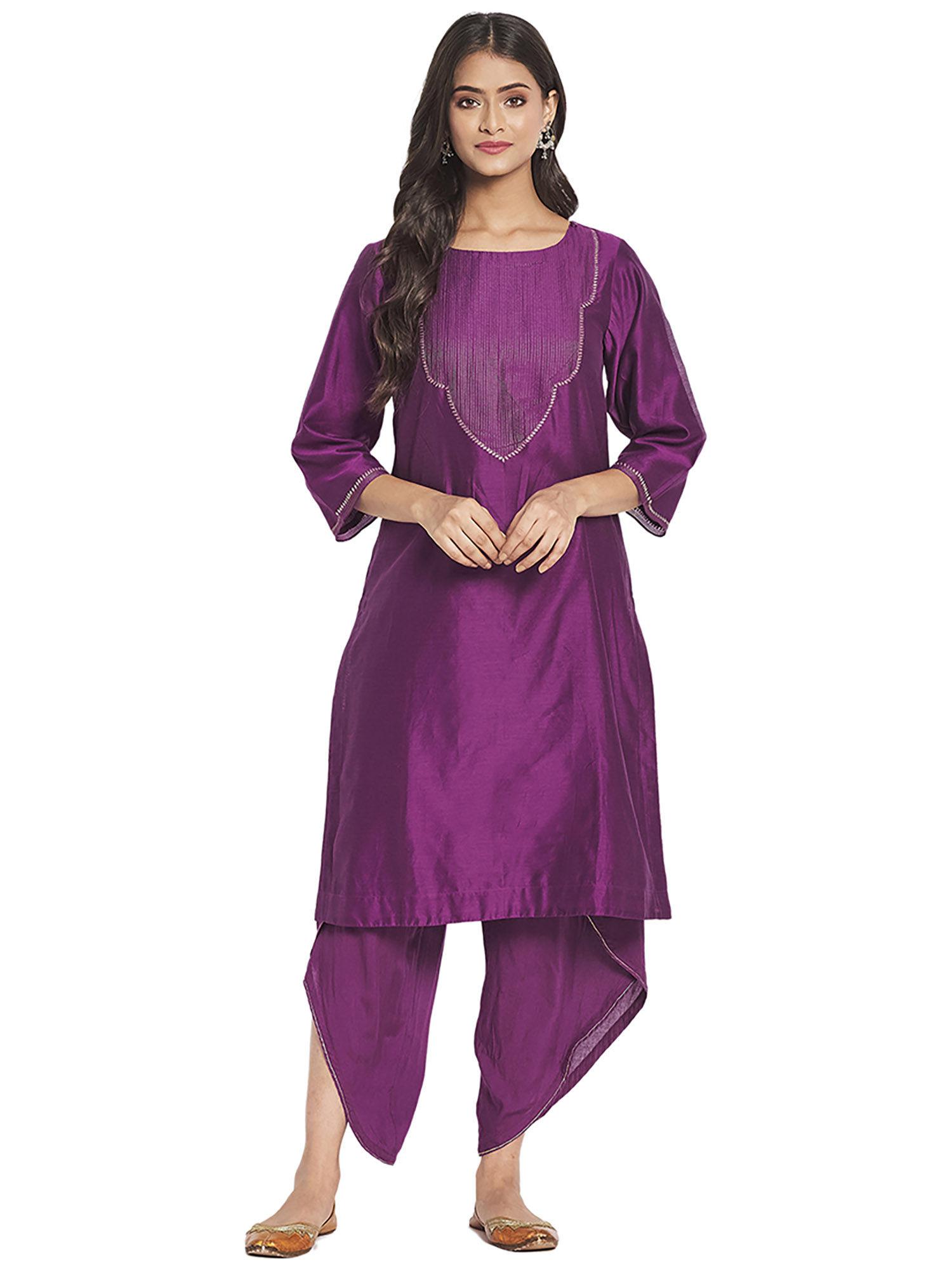 purple-cotton-silk-embroidered-knee-length-kurta-(set-of-2)