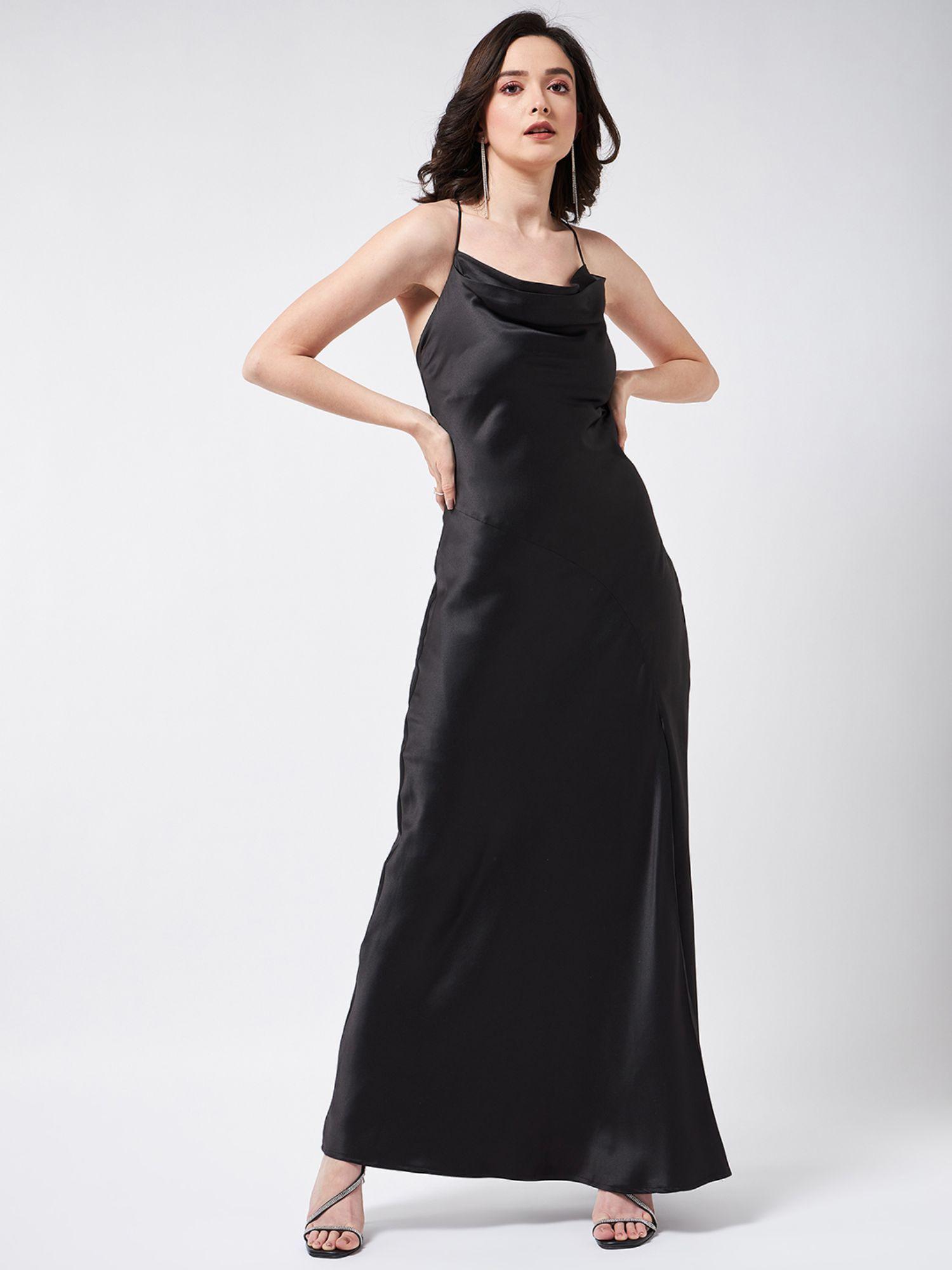 black-satin-maxi-dress