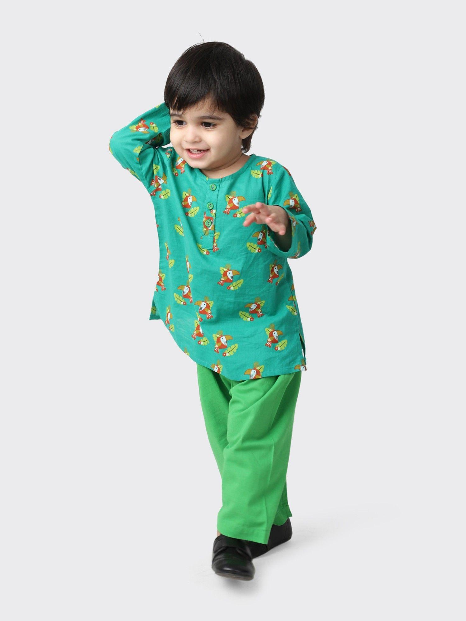 green-cotton-printed-straight-pyjama-(set-of-2)