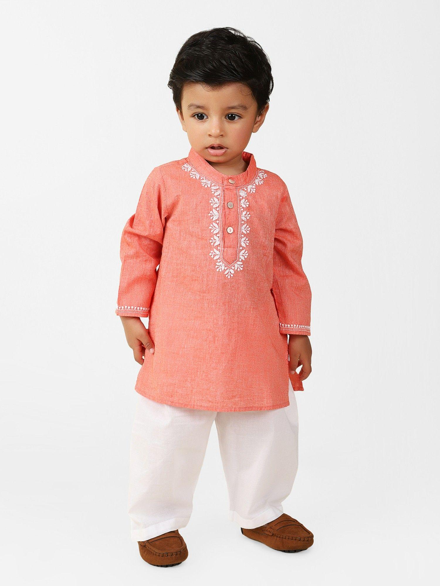 peach-cotton-embroidered-straight-pyjama-(set-of-2)