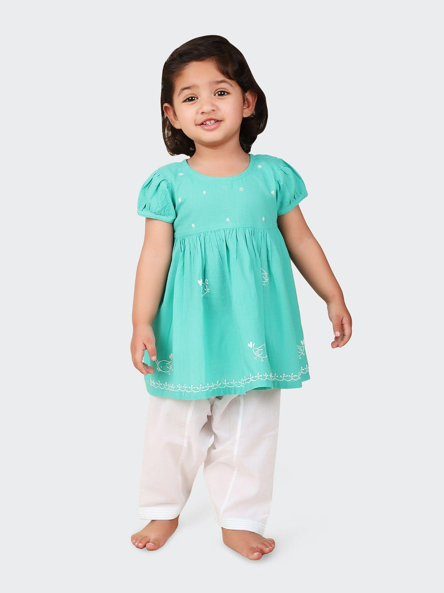 light-blue-cotton-embroidered-a-line-salwar-(set-of-2)