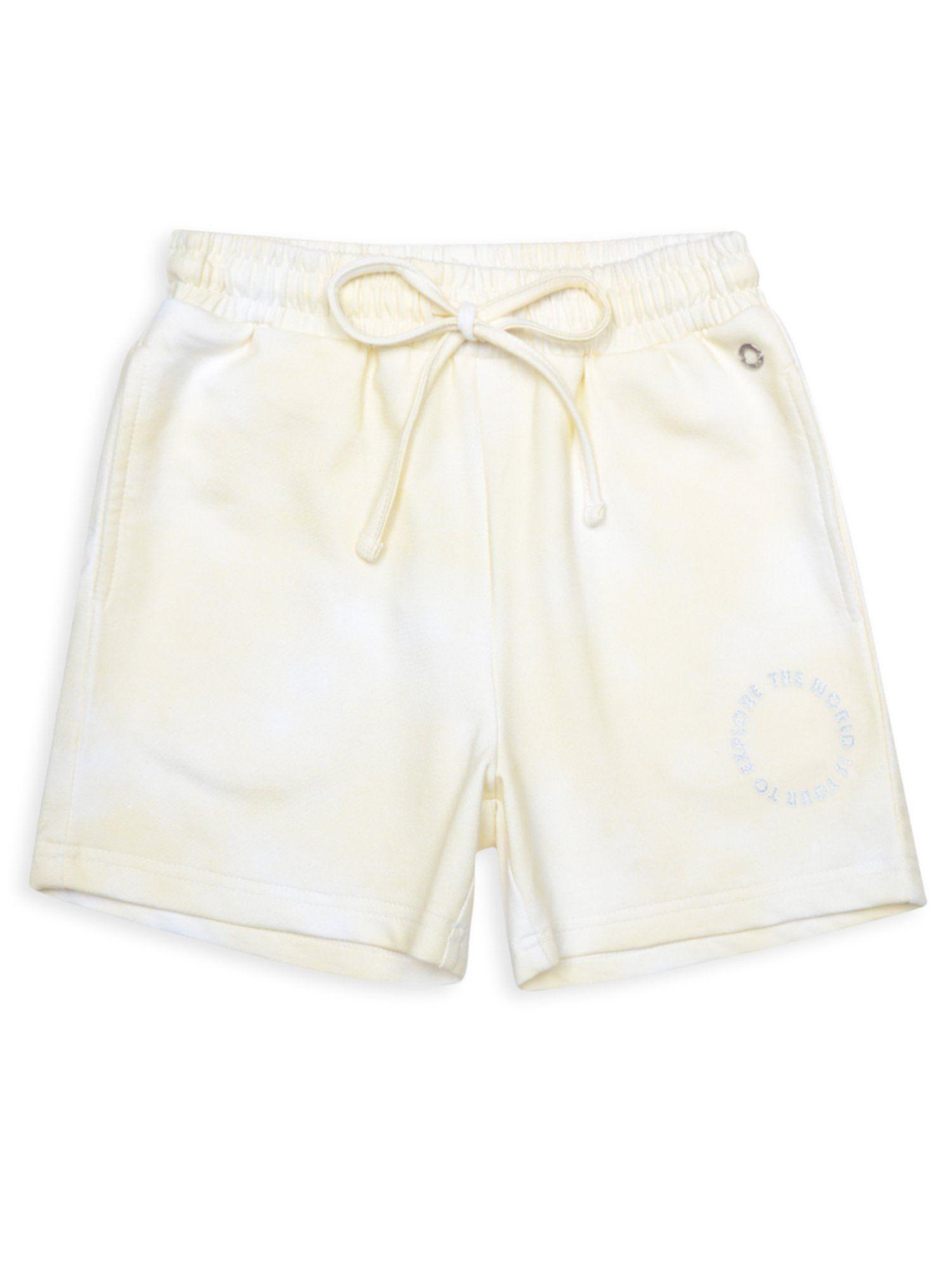 girls-yellow-cotton-tie-&-dye-shorts