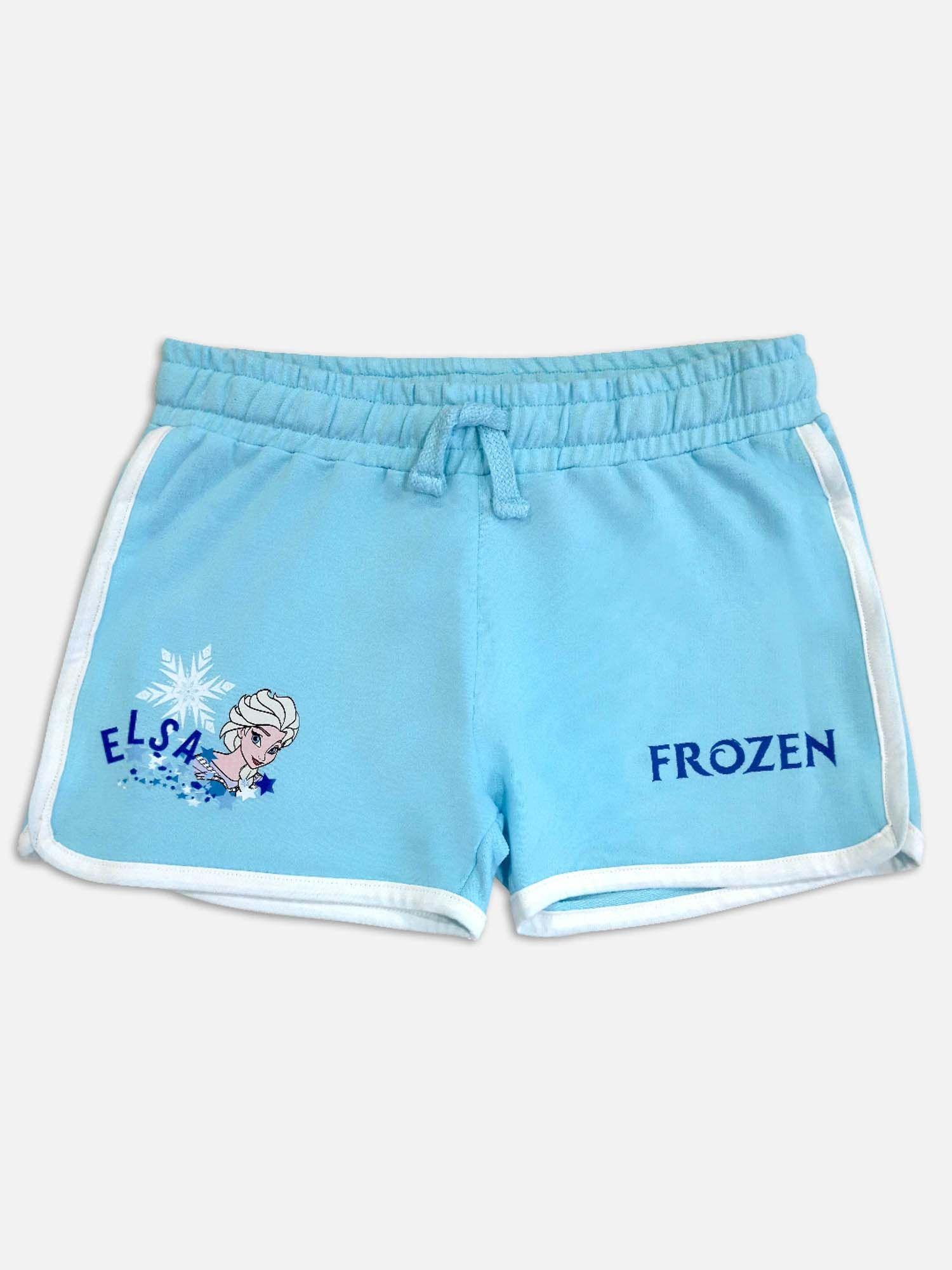 frozen-featured-shorts-for-girls---blue