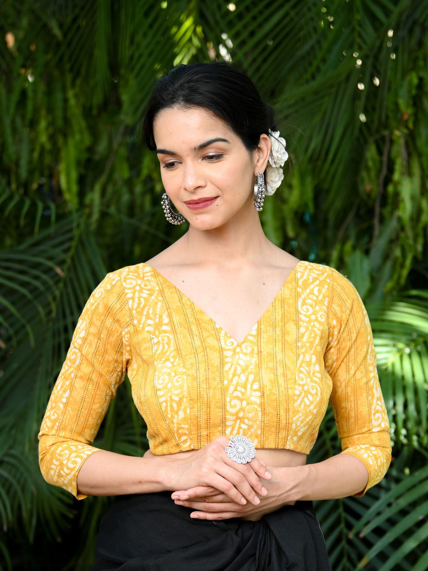 yellow-cotton-batik-print-blouse