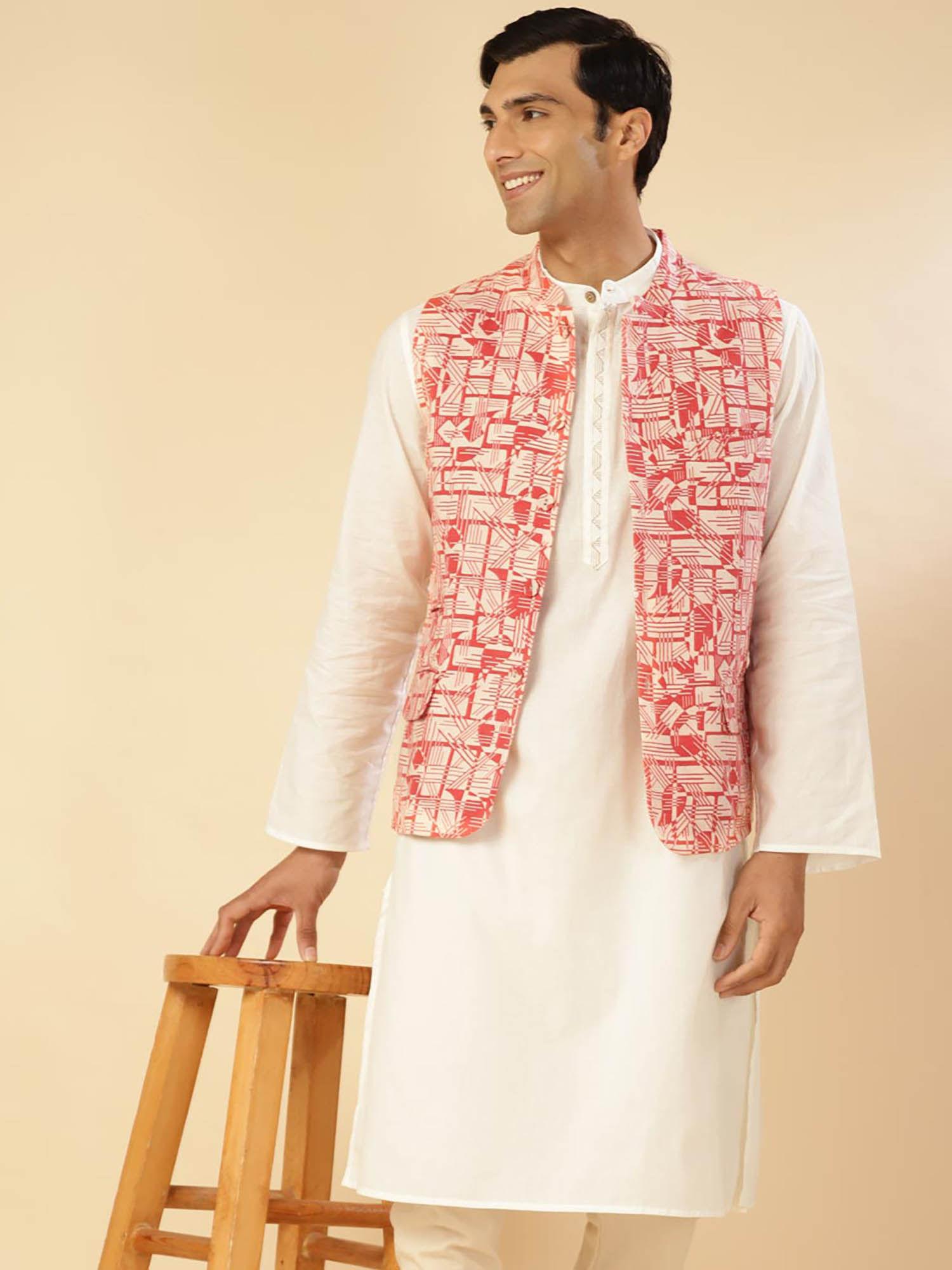 red-cotton-printed-slim-fit-jacket-nehru