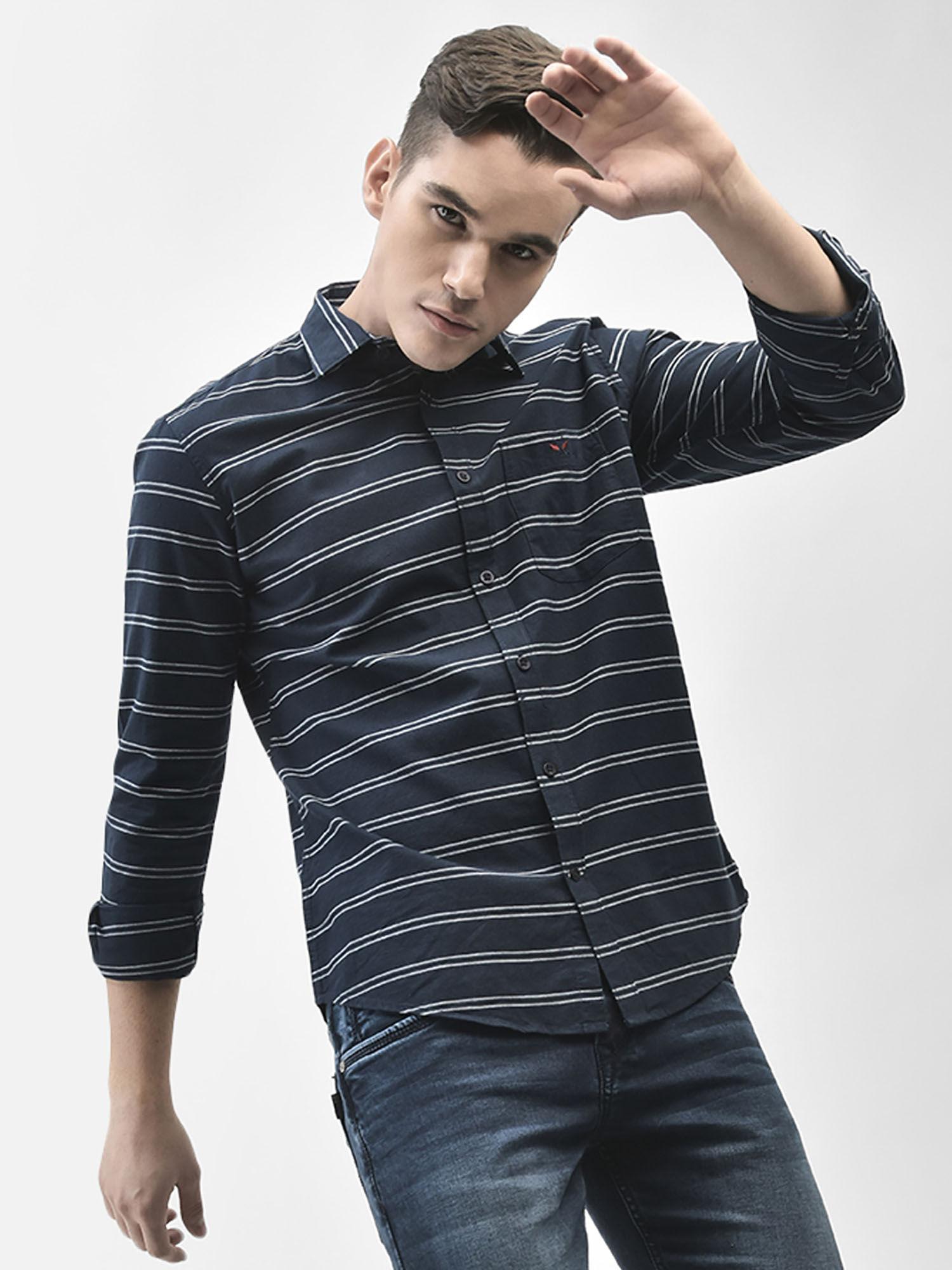 men's-navy-blue-striped-shirt