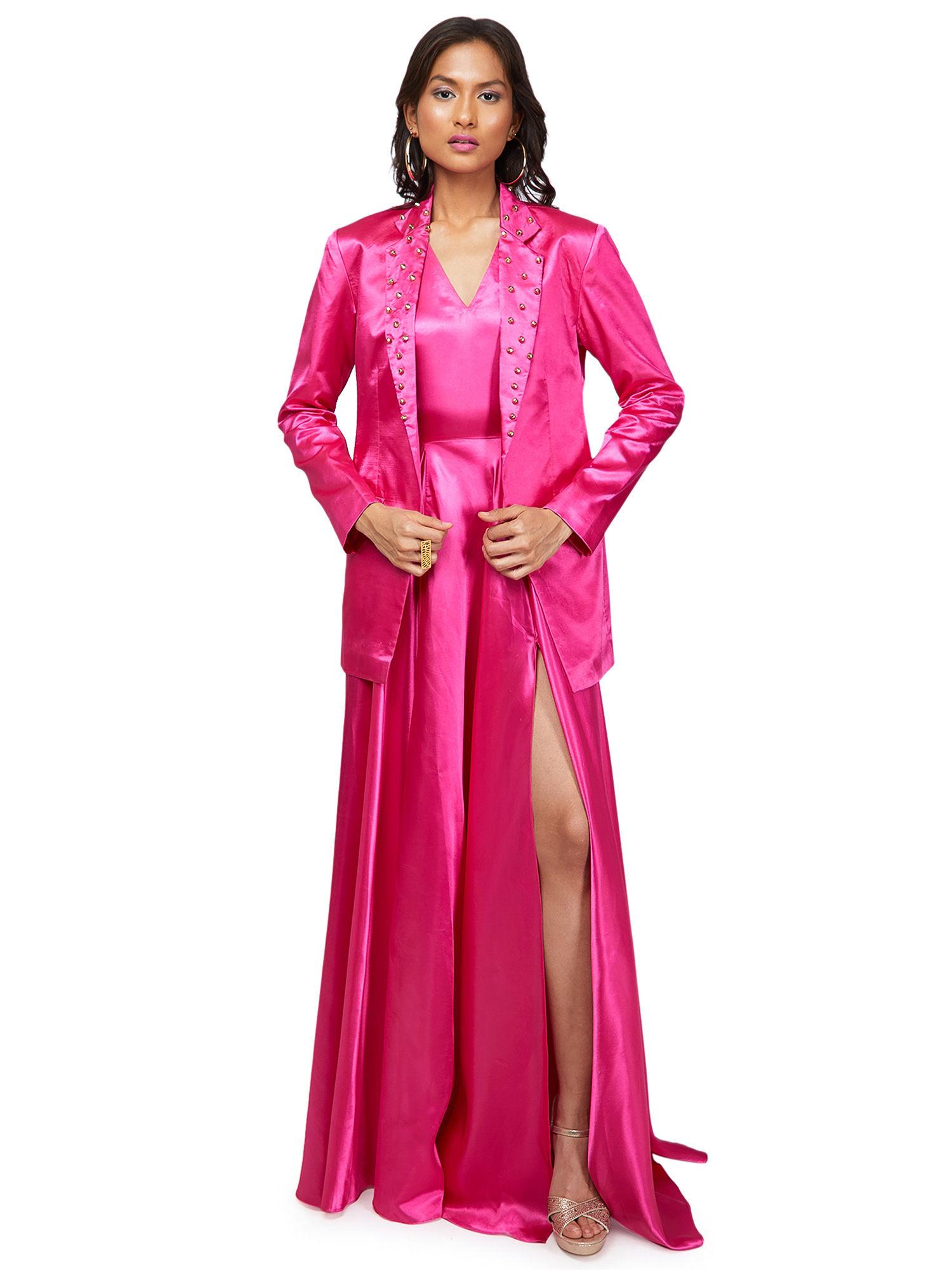 magenta-solid-gown