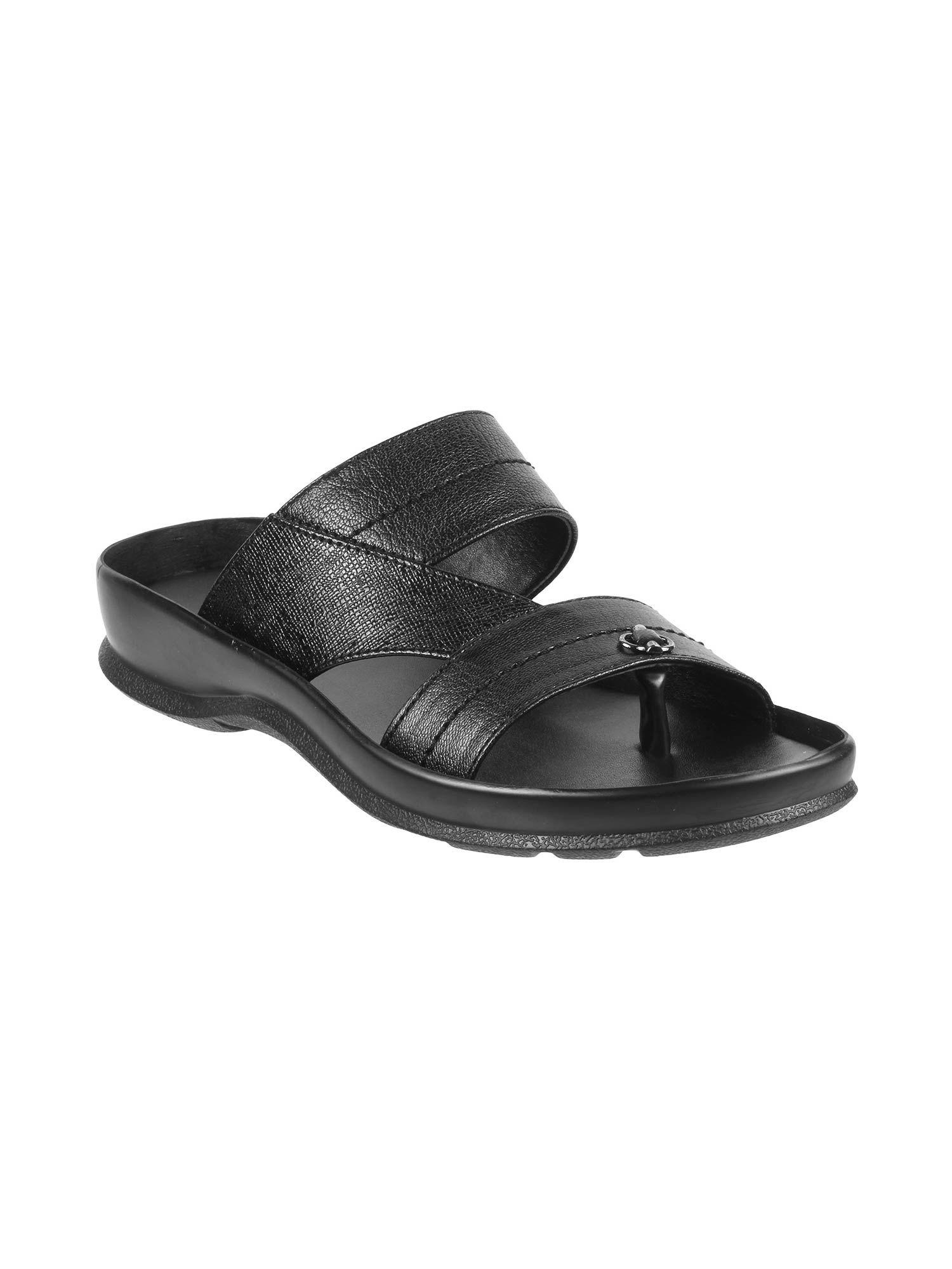 mens-black-flat-chappalsmetro-textured-black-sandals