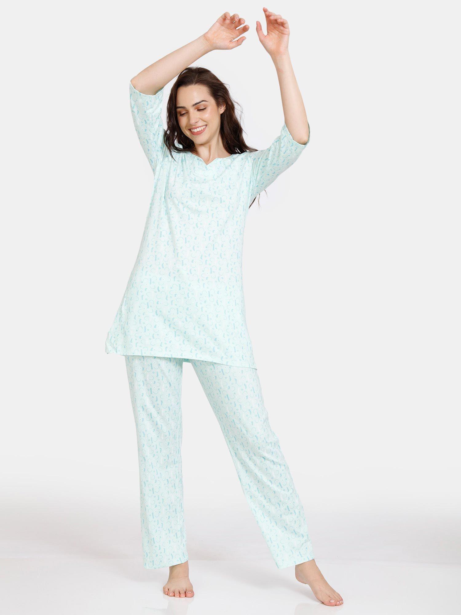 country-songs-knit-cotton-pyjama-sets---bay-blue-(set-of-2)