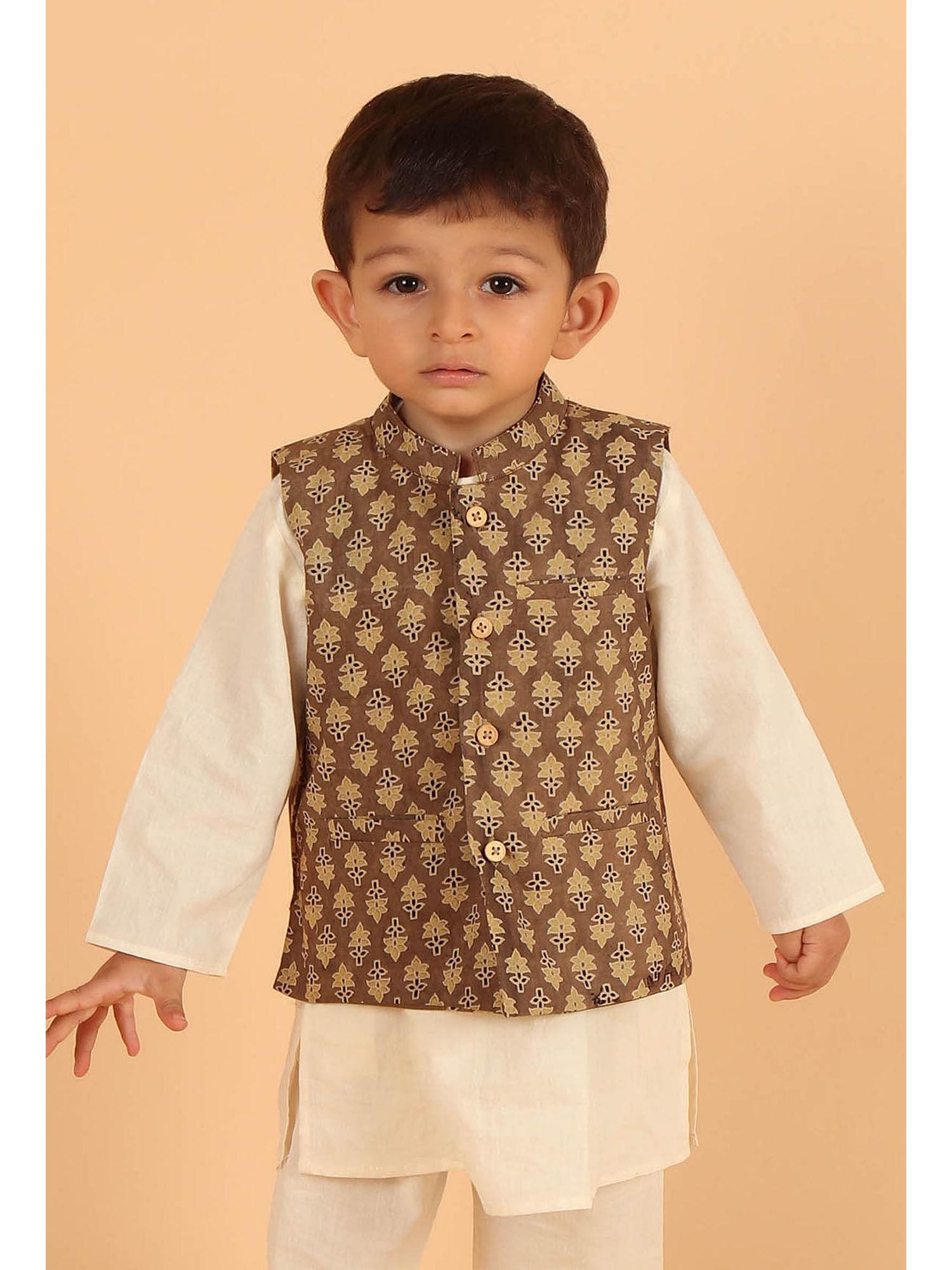 amay-khaki-ajrakh-print-cotton-nehru-jacket
