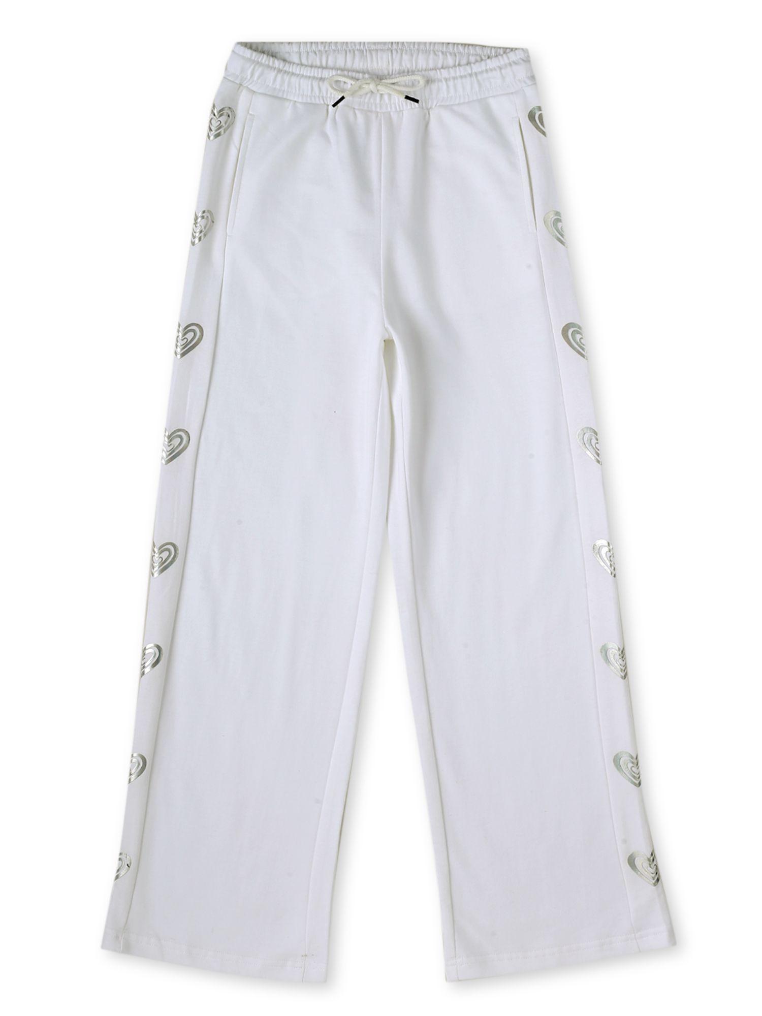 girls-white-printed-cotton-elasticated-track-pant