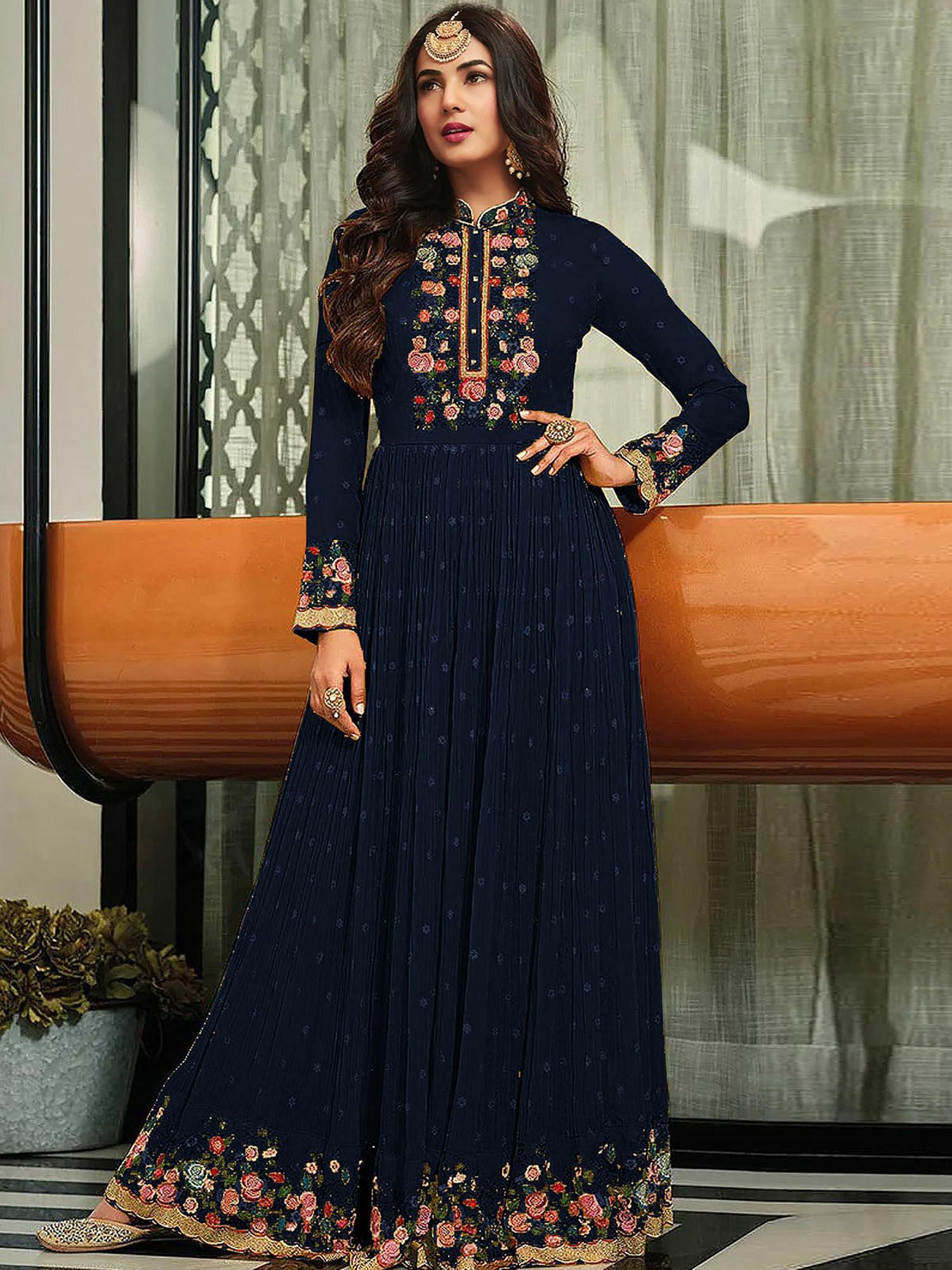 faux-georgette-party-wear-navy-blue-semi-stitched-dress-material-(set-of-3)