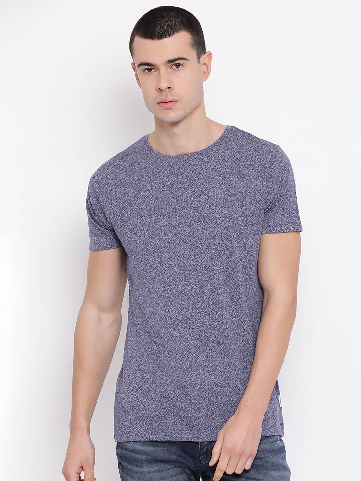 blue-self-design-round-neck-t-shirt