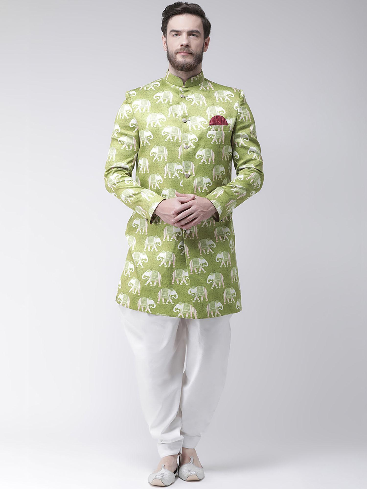 green-printed-sherwani-and-pyjama-(set-of-2)