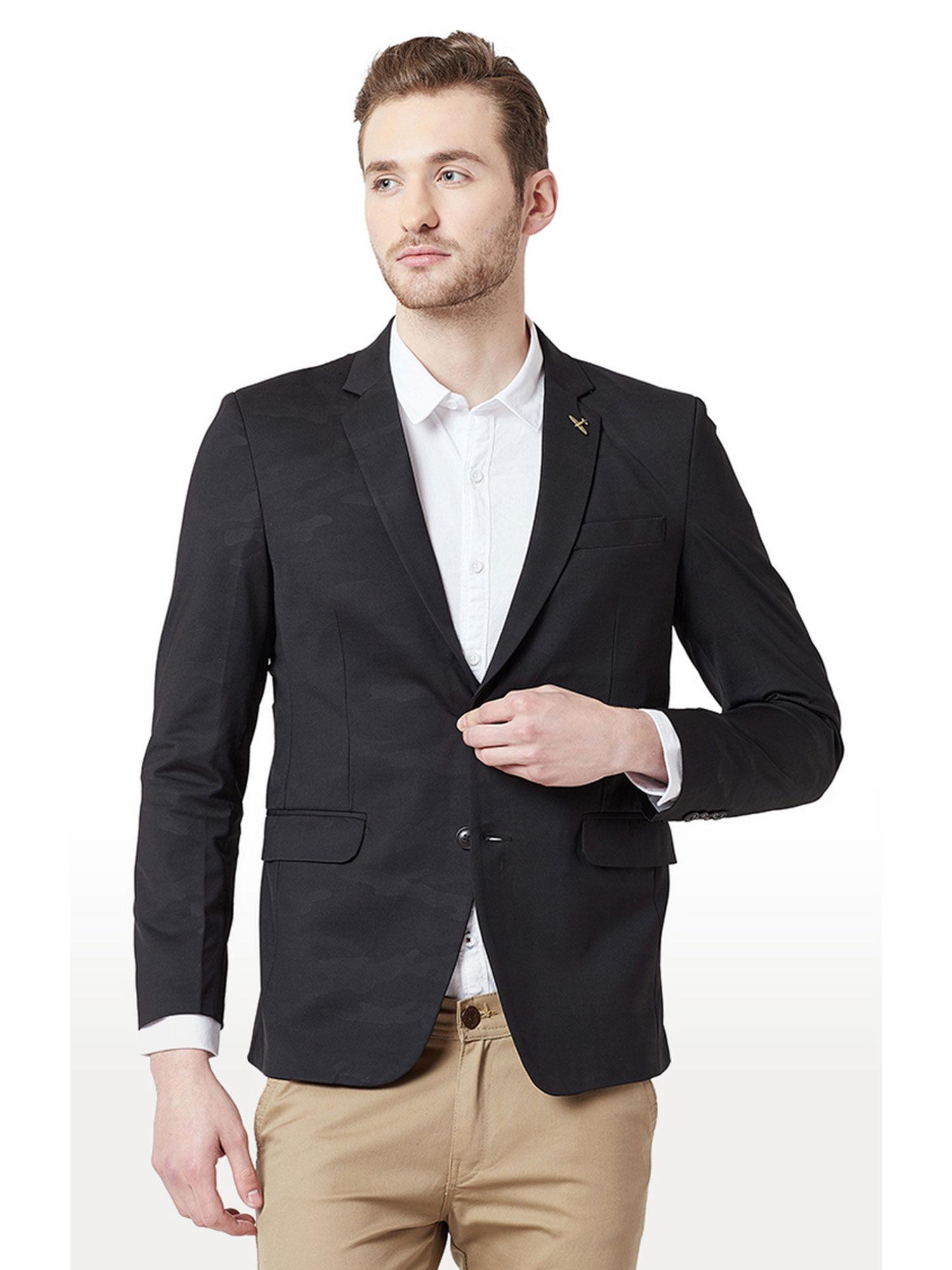black-printed-straight-fit-blazers
