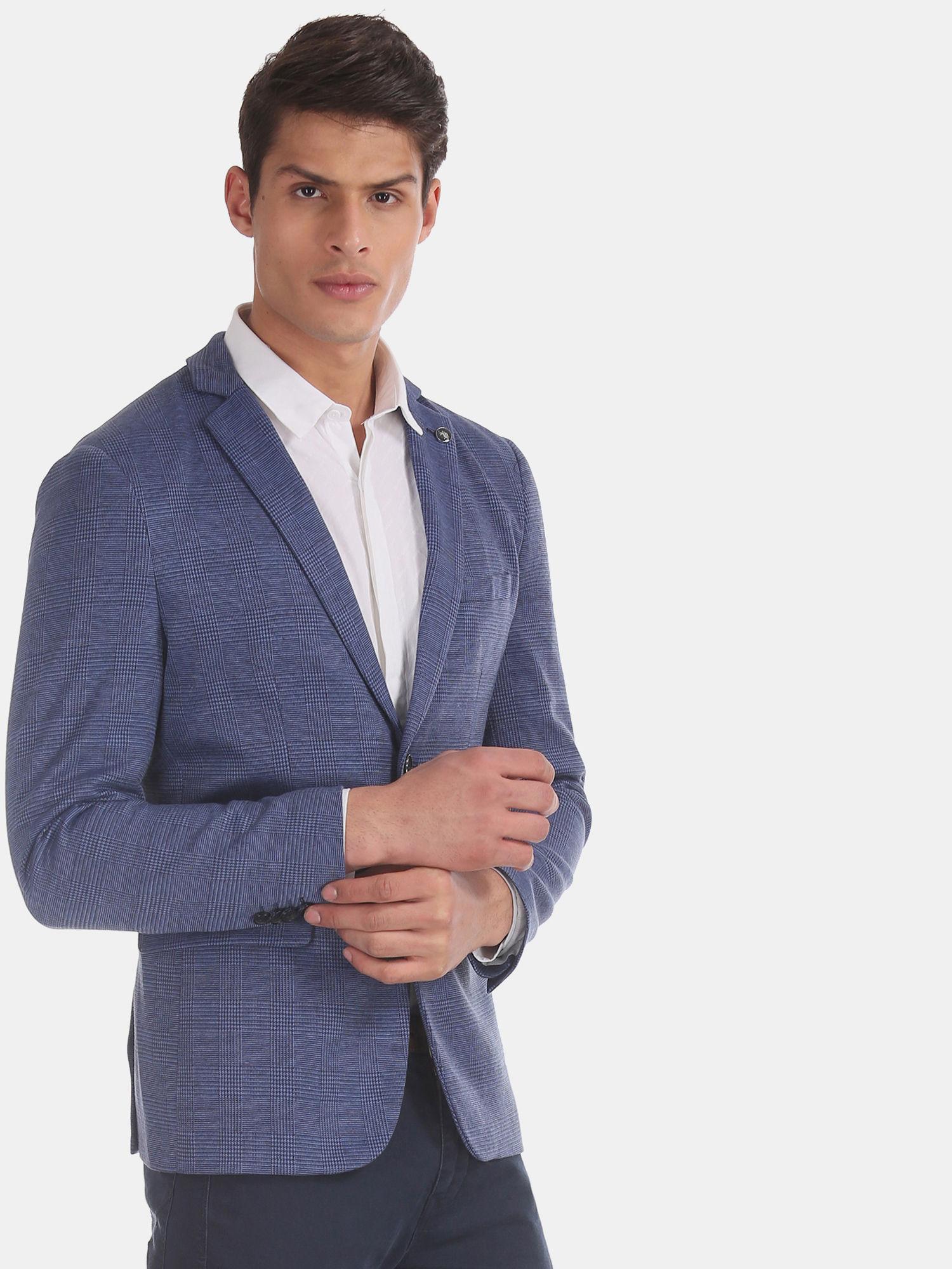 blue-self-design-formal-blazer