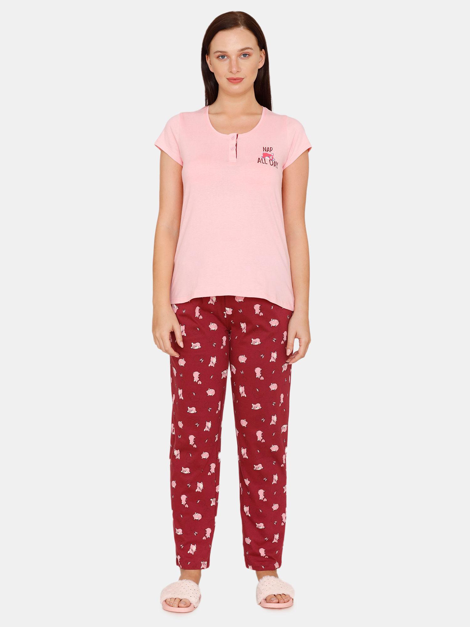 pretty-pigs-cotton-pyjama-set---red