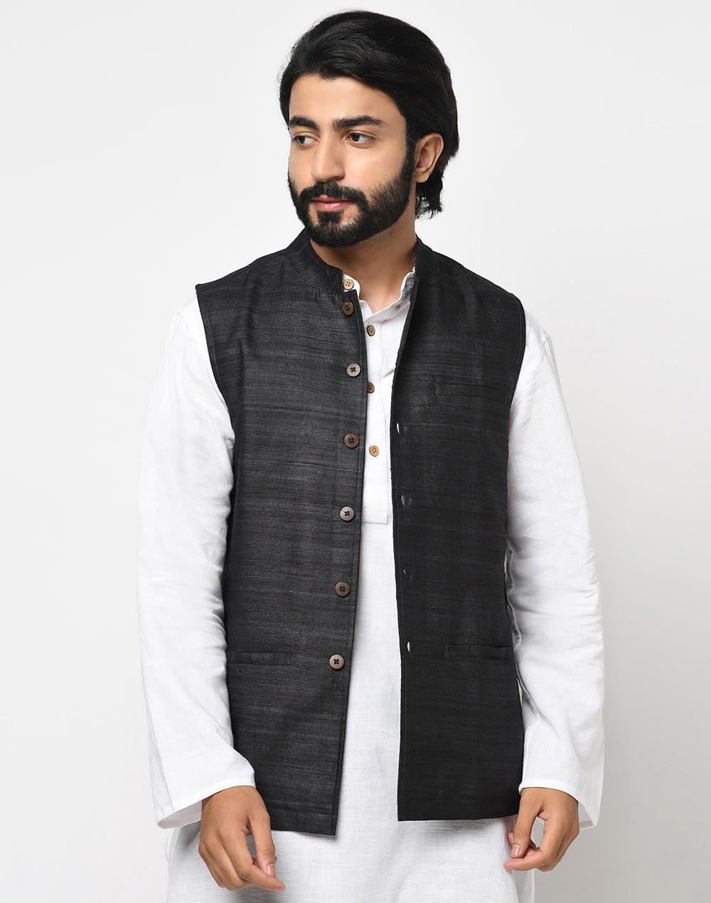 black-silk-nehru-jacket