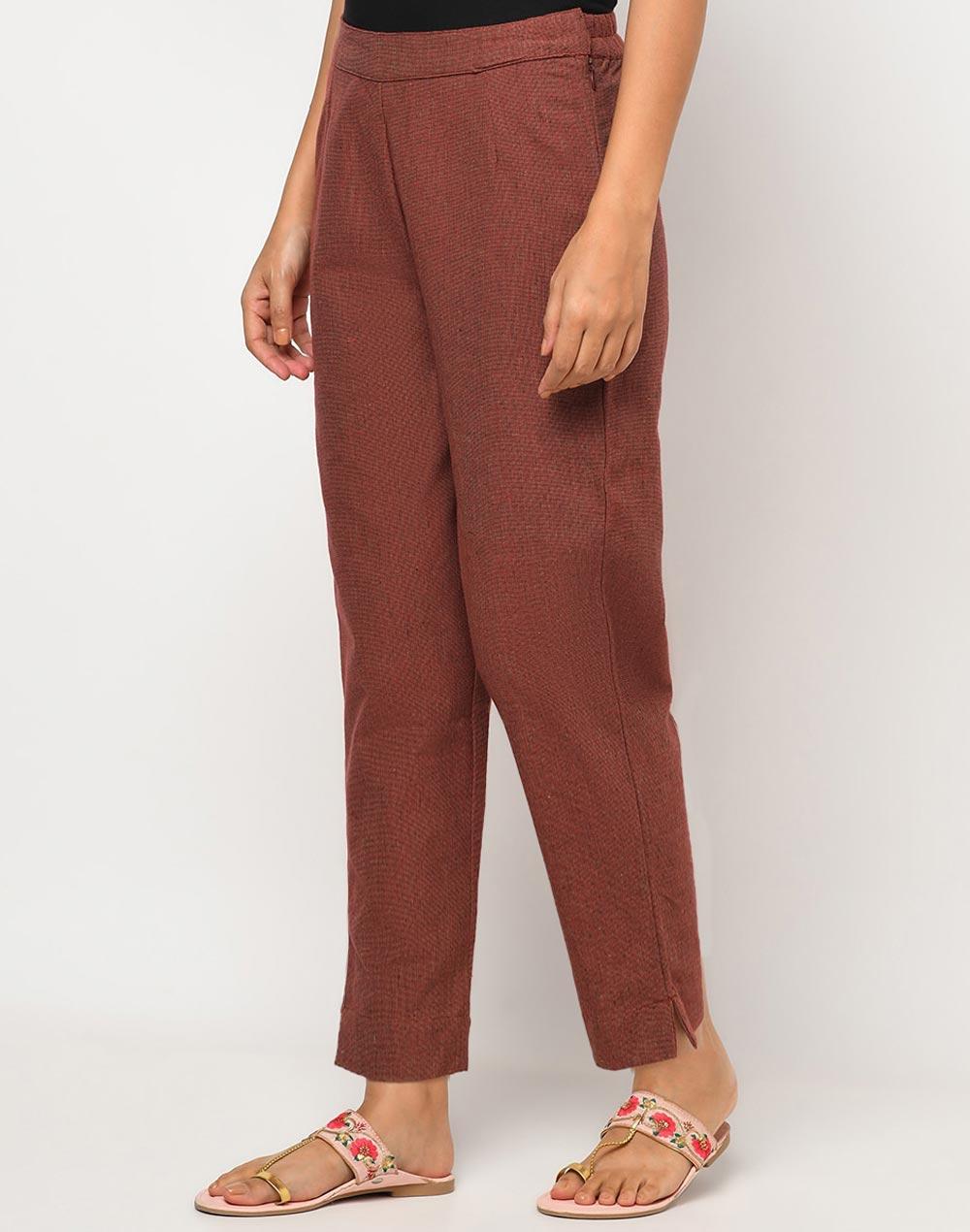 orange-cotton-crop-length-casual-pant