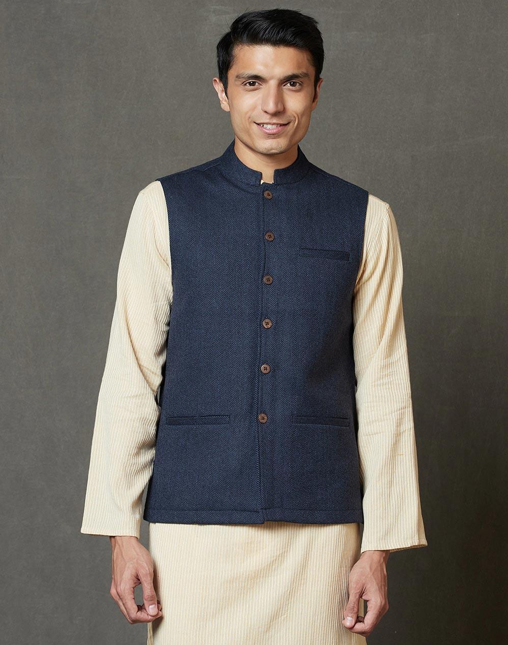 blue-wool-nehru-jacket