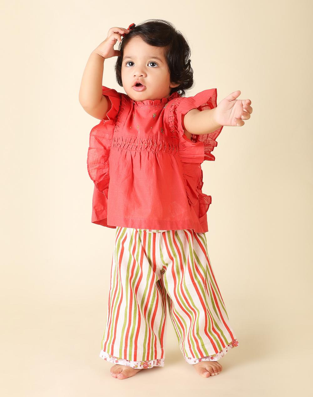 red-cotton-linen-printed-pant-set