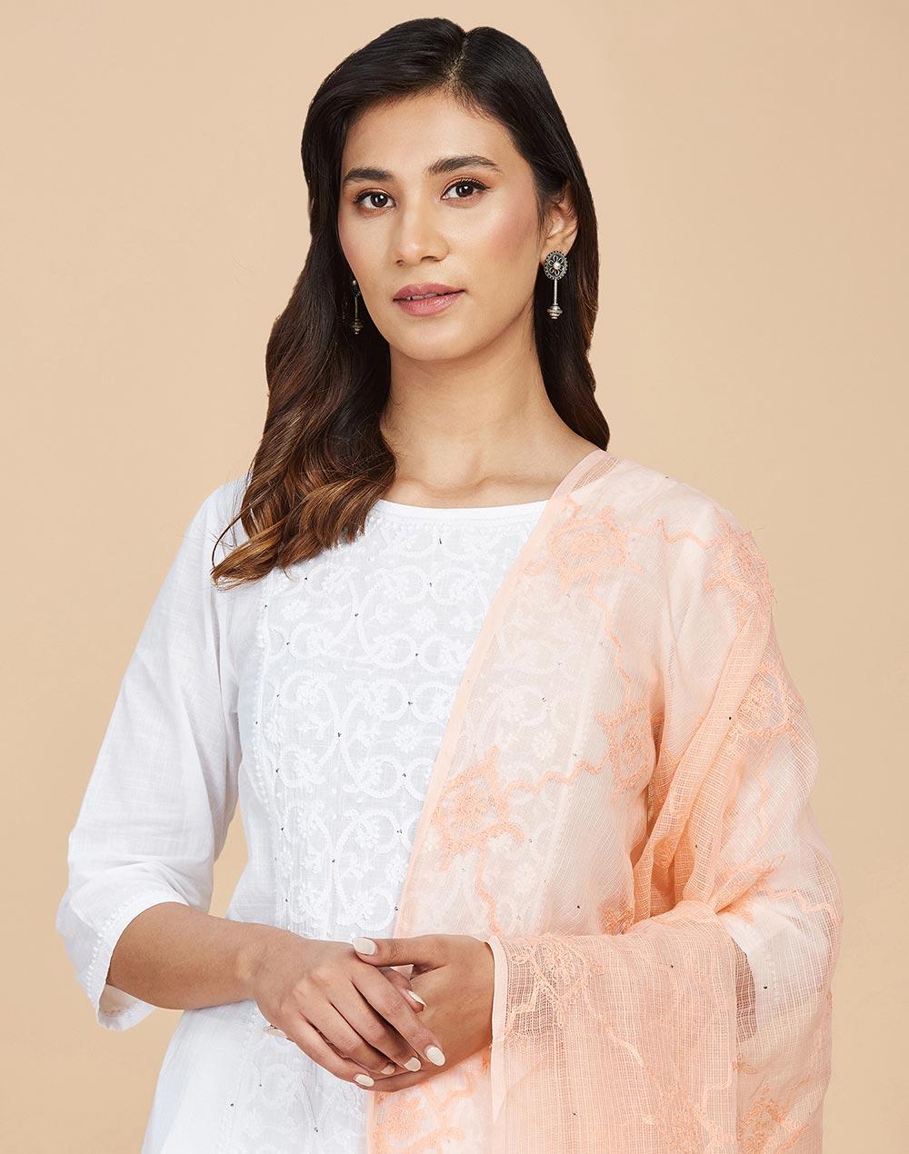 orange-cotton-silk-chikankari-embroidered-dupatta